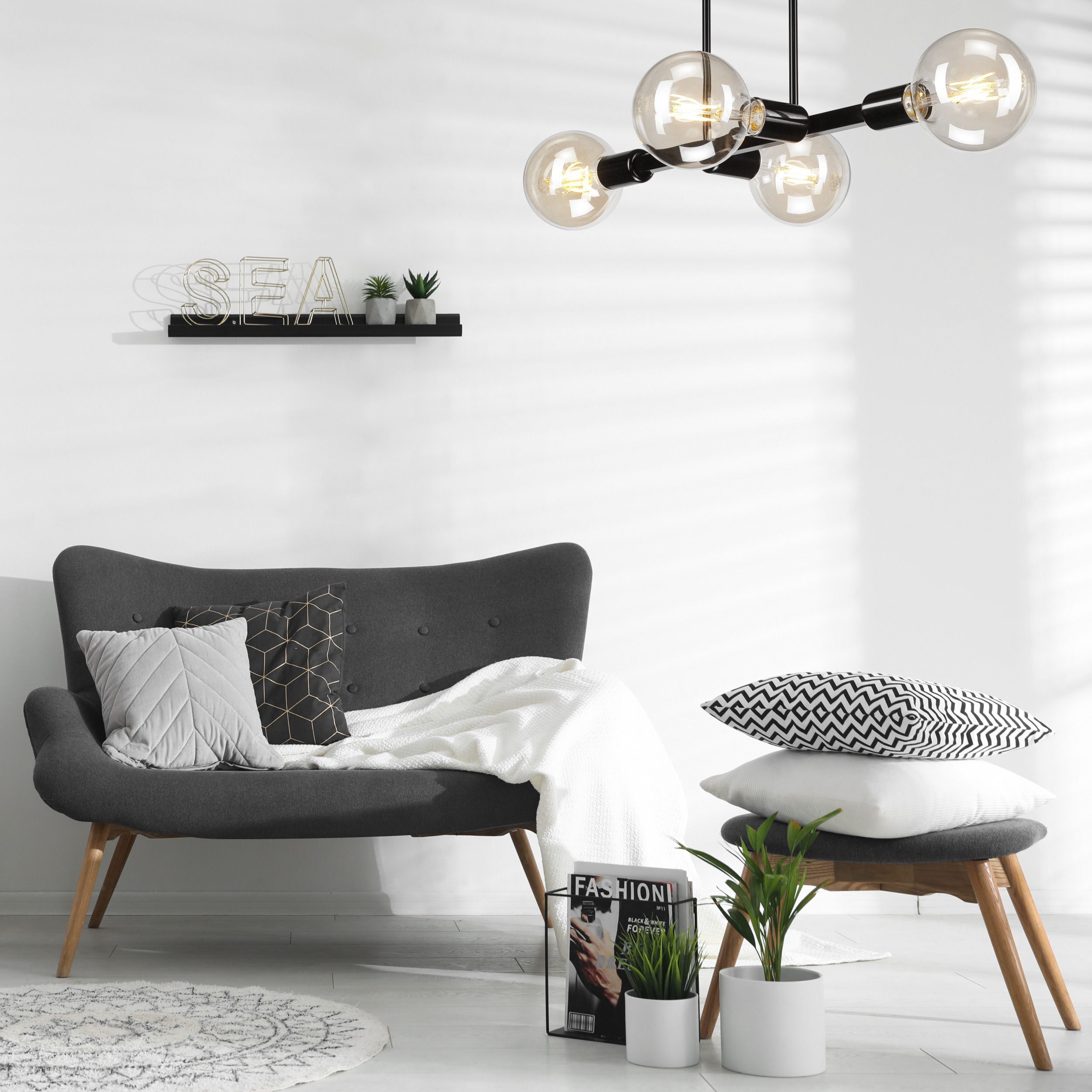Kissen, Dekoration für Zuhause, Wohnzimmer, Pflanze, Lampe