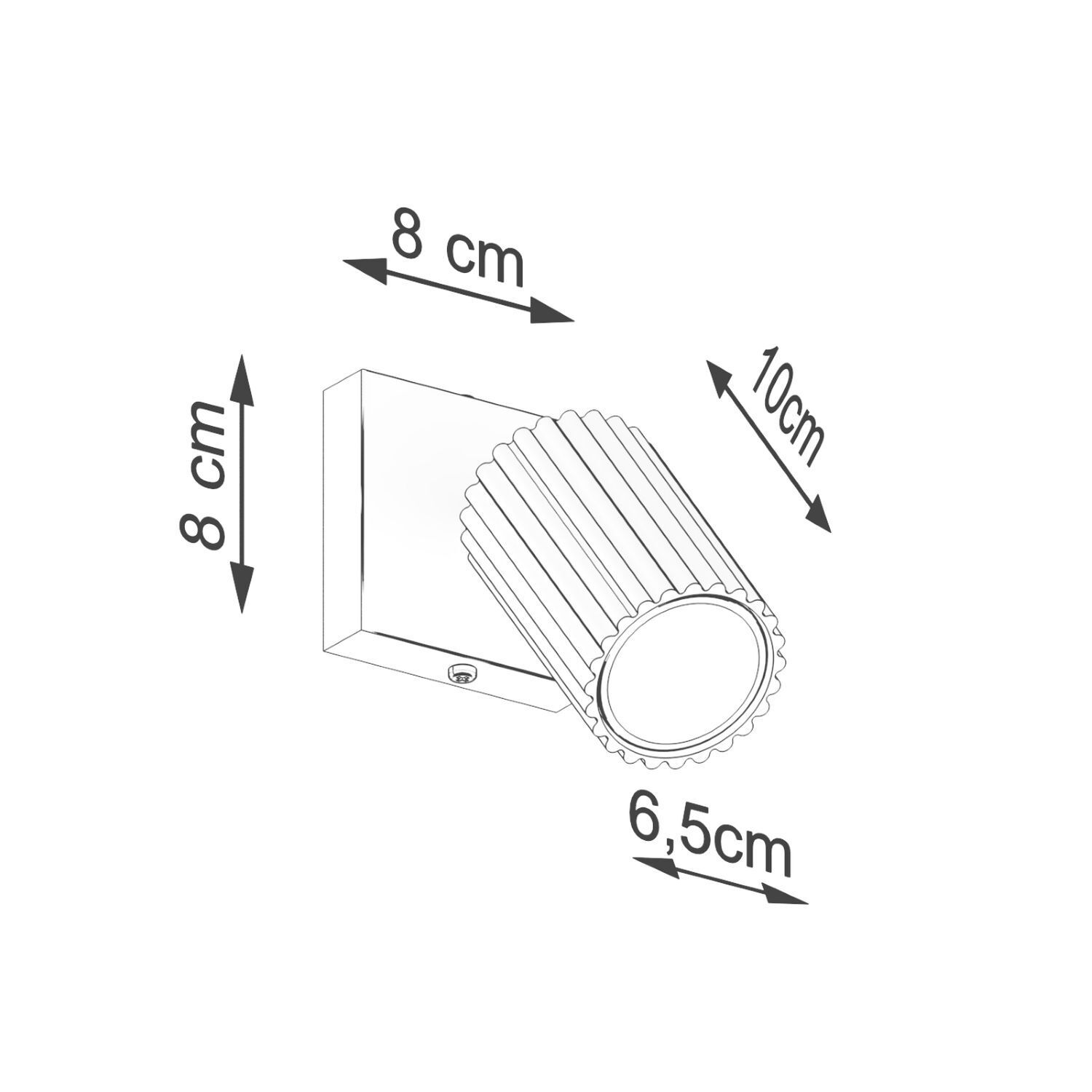 Wandlampe GU10 B: 8 cm klein schwenkbar aus Aluminium in Gold