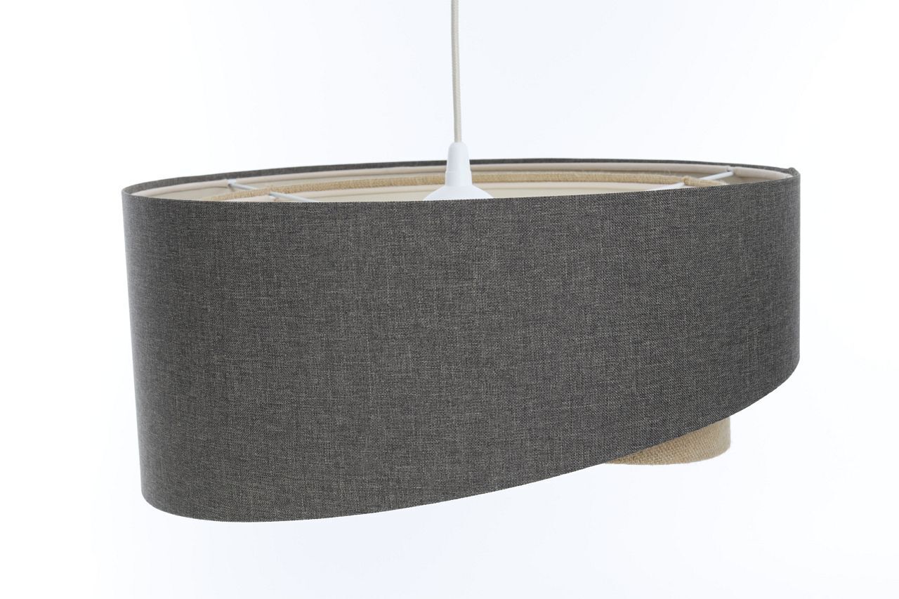 Suspension réglable Marron Beige E27 ronde Ø 45 cm Moderne