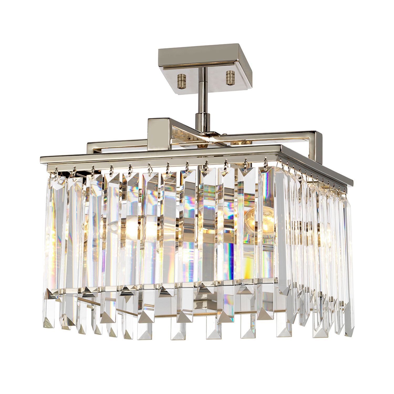 beleuchtung-haengeleuchte-pendelleuchte-haengelampe-aozora-4-flammig-nickel-poliert-klar-transparent-jugendstil-152-3 Kronleuchter, Kristall, Metall, quadratisches Glas, Hängender Leuchter