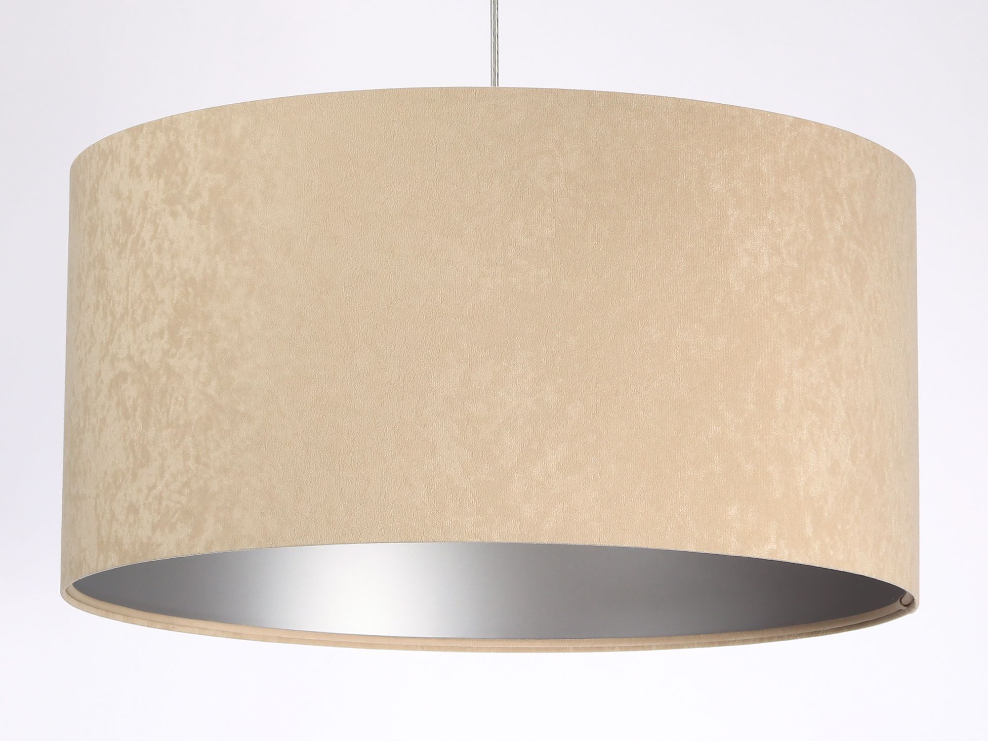 Hängelampe rund Weiß Beige Silber Retro Wohnzimmer Lampe, Lampenschirm