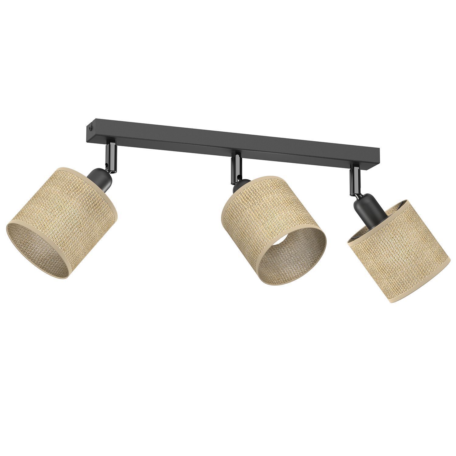Deckenstrahler Jute Metall Schwarz 45 cm E27 flexibel