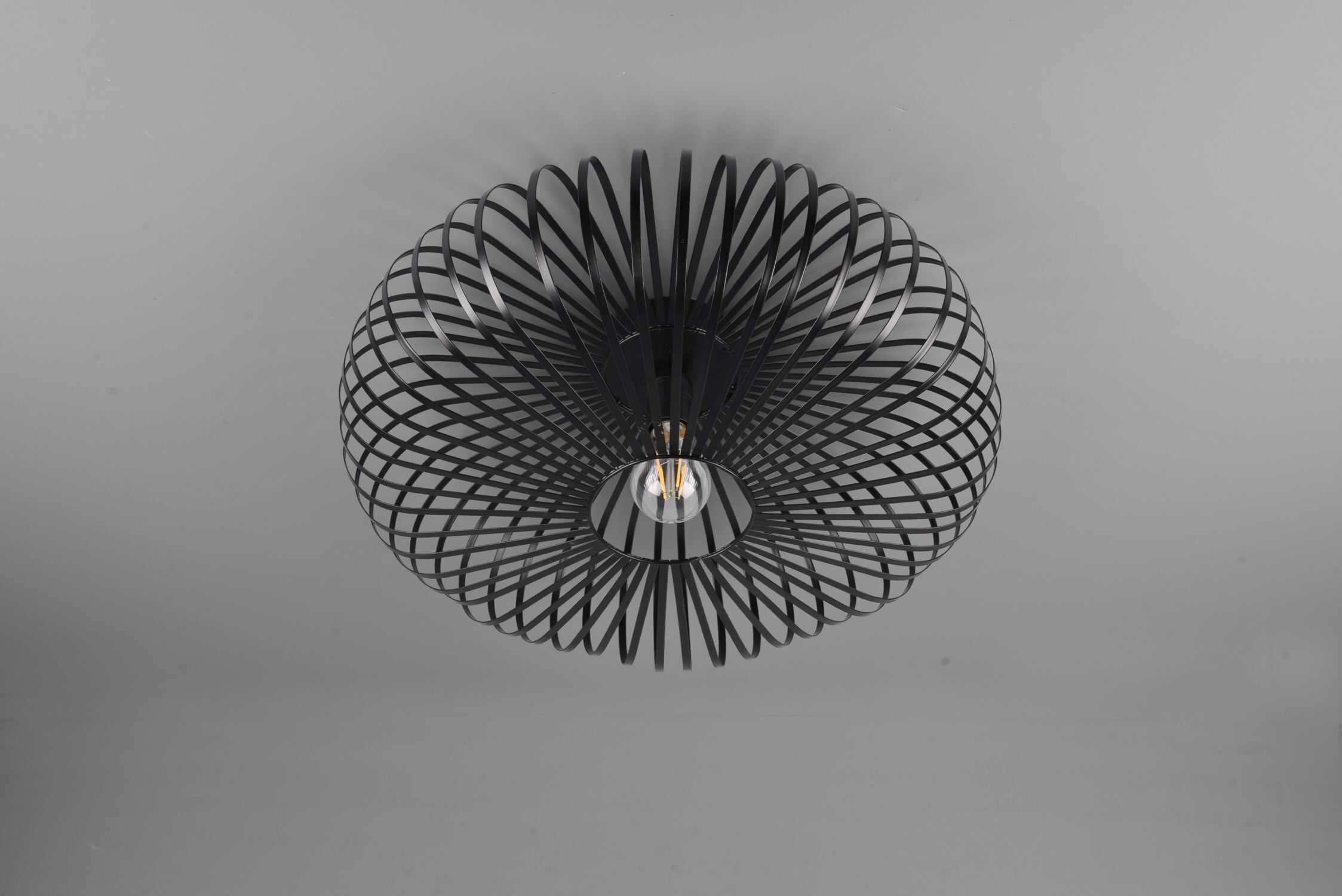 Runde Deckenleuchte Metall Schwarz E27 Ø50 cm Industrie Leuchter, Lampe