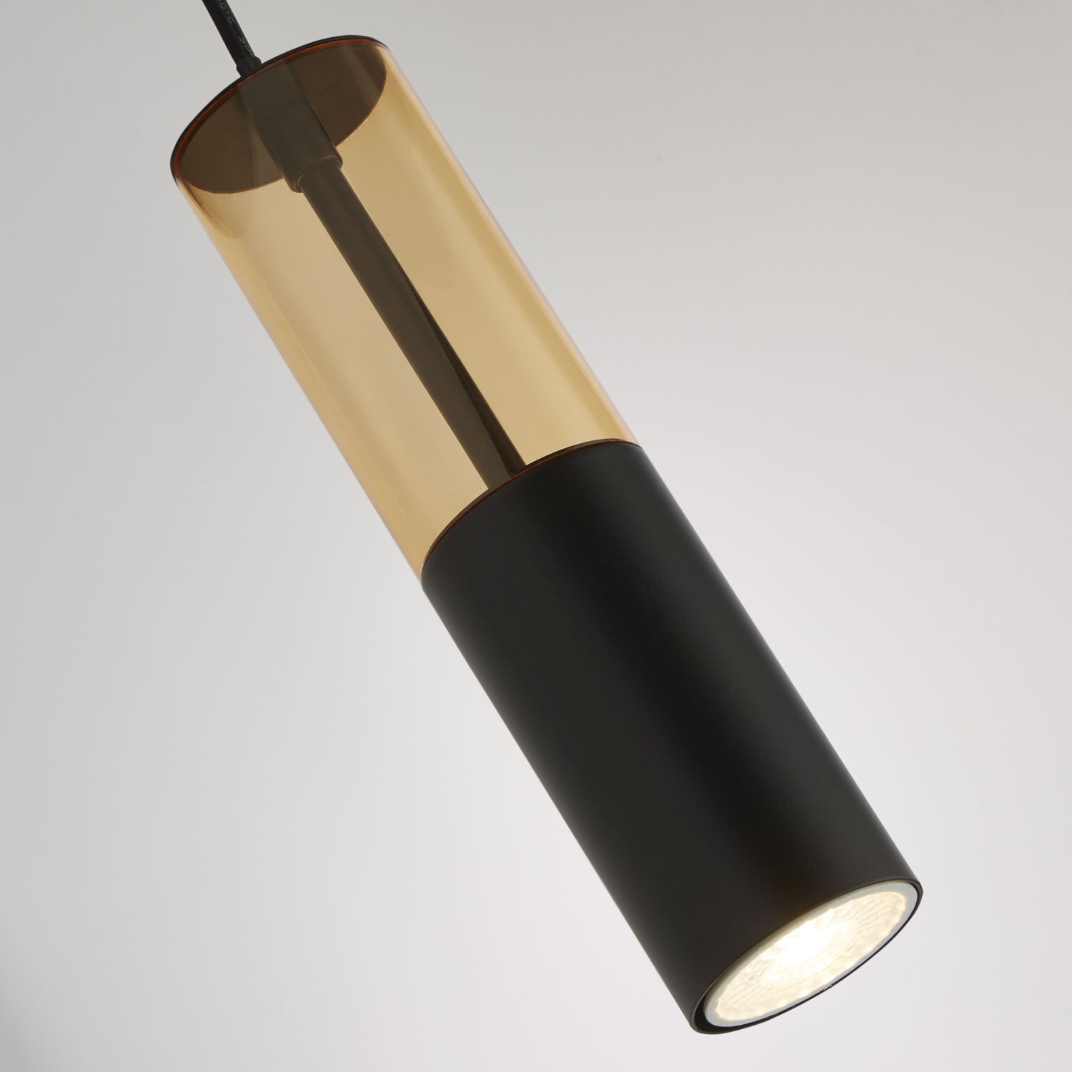 Lampe à suspendre ronde Ø 10 cm étroite GU10 noir ambre