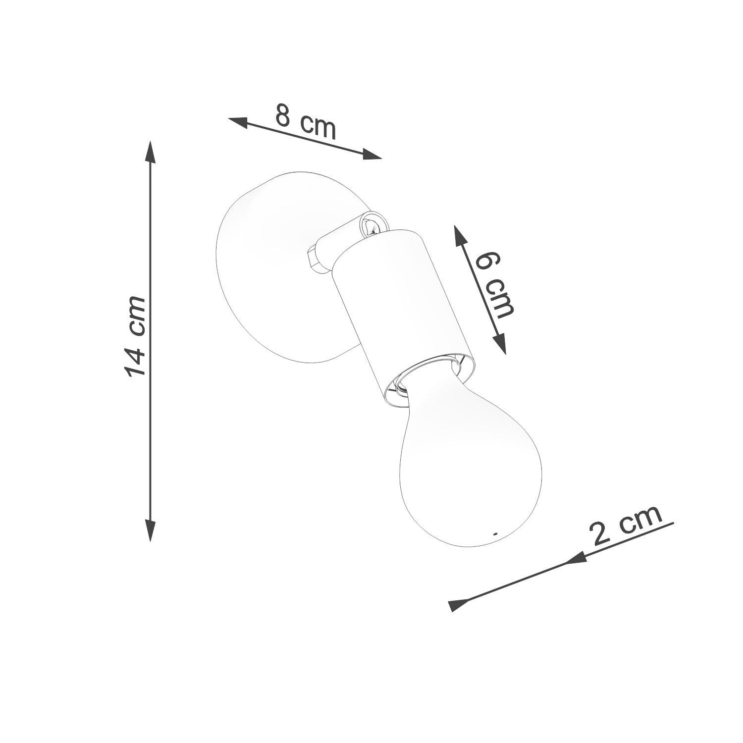 Spot Lampe murale noir rond Ø 8 cm petit pour E27