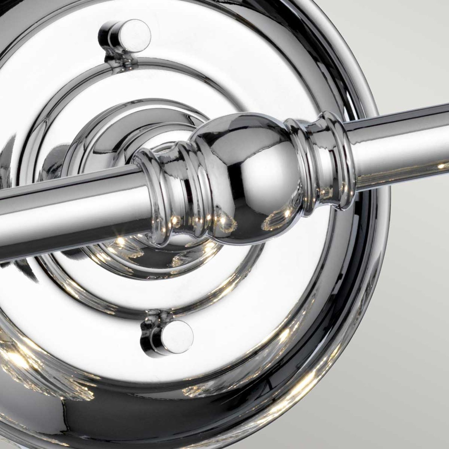 Badezimmerleuchte Wand LED G9 IP44 B: 35,2 cm Metall Glas Chromed, Metallisch, Stange, Nahaufnahme, Knopf