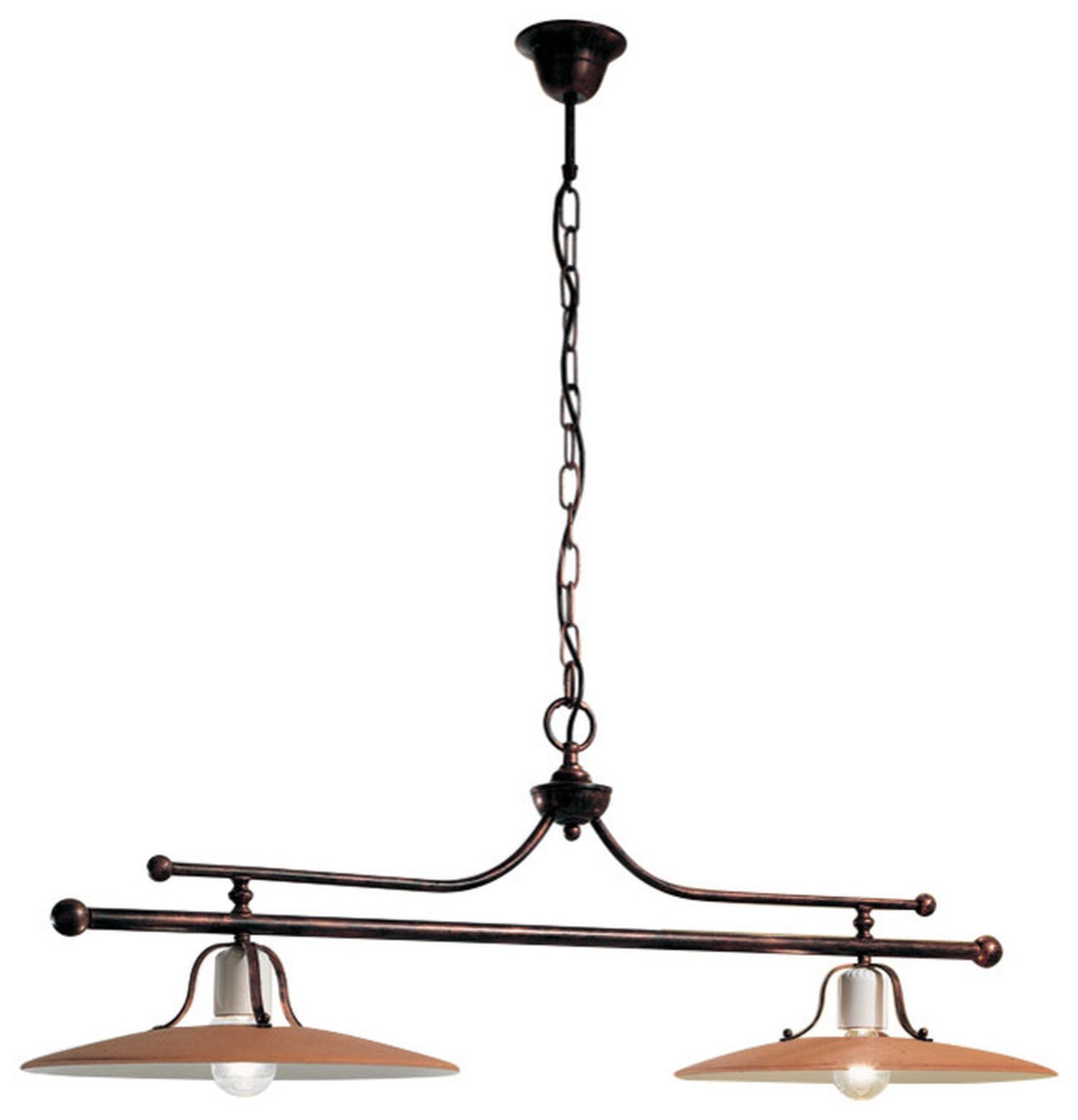 Hängeleuchte Metall Keramik E27 2-flammig STEFANO Leuchte, Kronleuchter, Lampe, Deckenventilator, Deckenleuchte