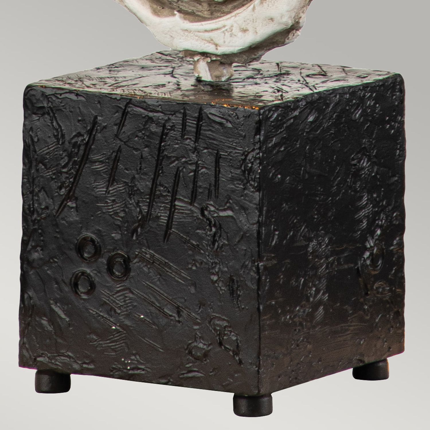 figur, skulptur, block, schwarz, textur