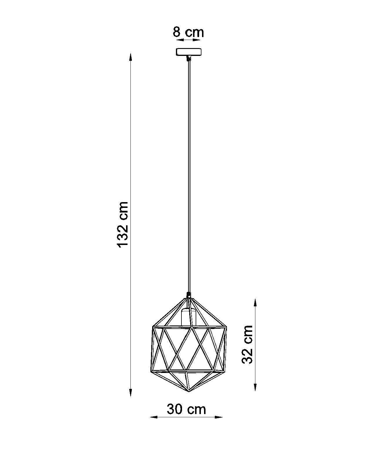 Hängelampe Weiß Draht Ø 30 cm geometrisch Retro