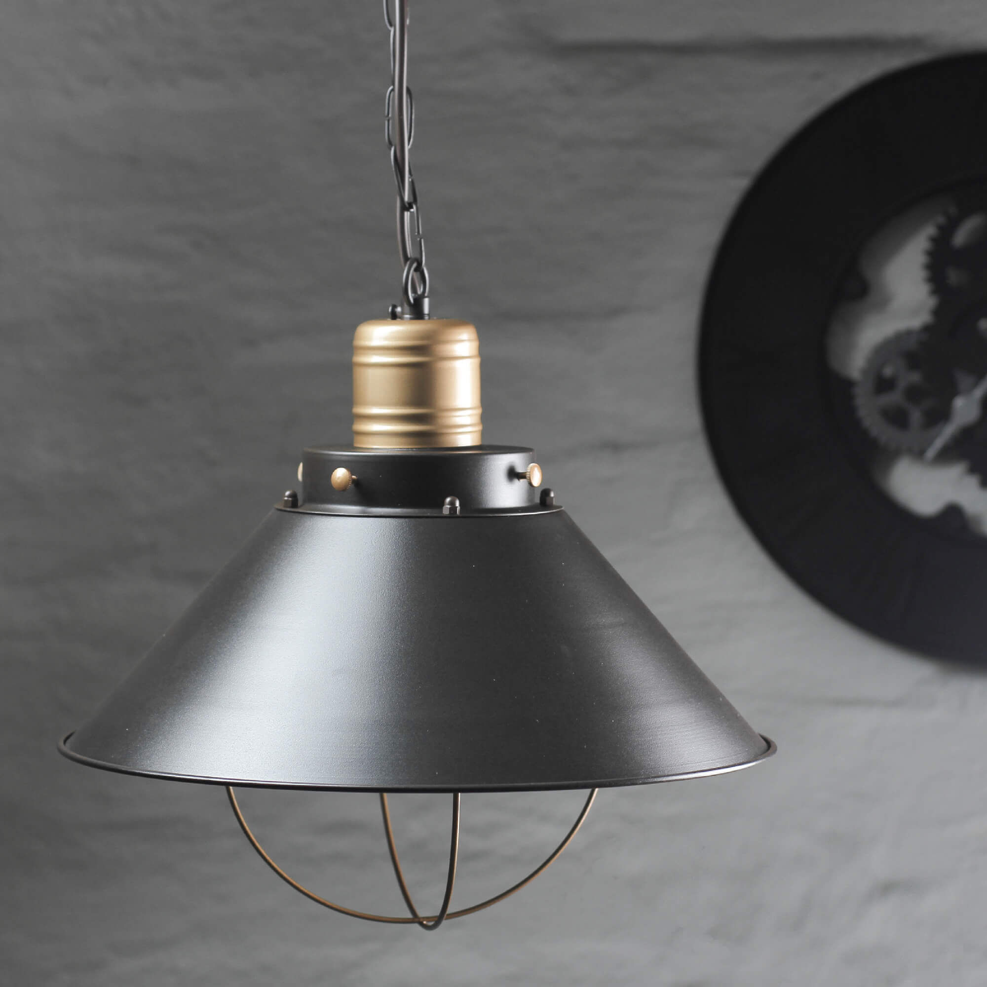 Vintage Hängeleuchte Schwarz Kupfer Industrial Design Lampe, Lampenschirm, Leuchte