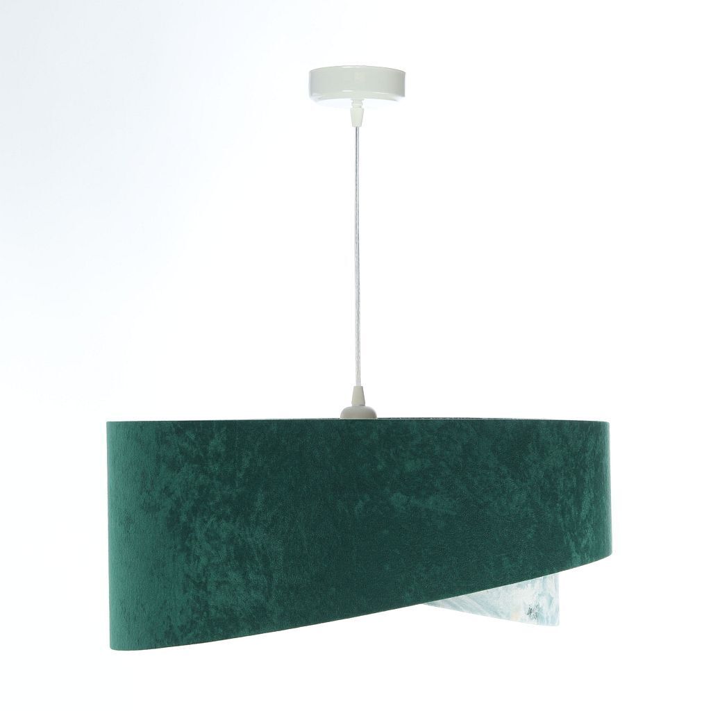 Hängeleuchte Stoff Ø 50 cm Velours Optik E27 Grün Blau Gold Lampe