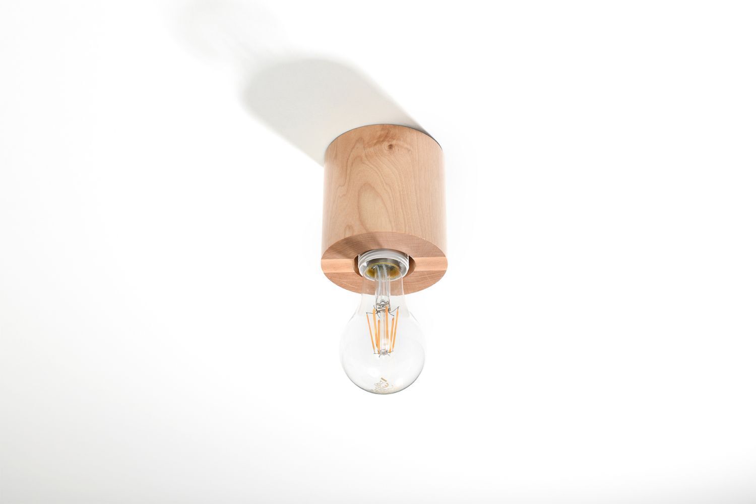 Lampe de plafonnier en bois ronde Ø10cm H:10cm pour E27