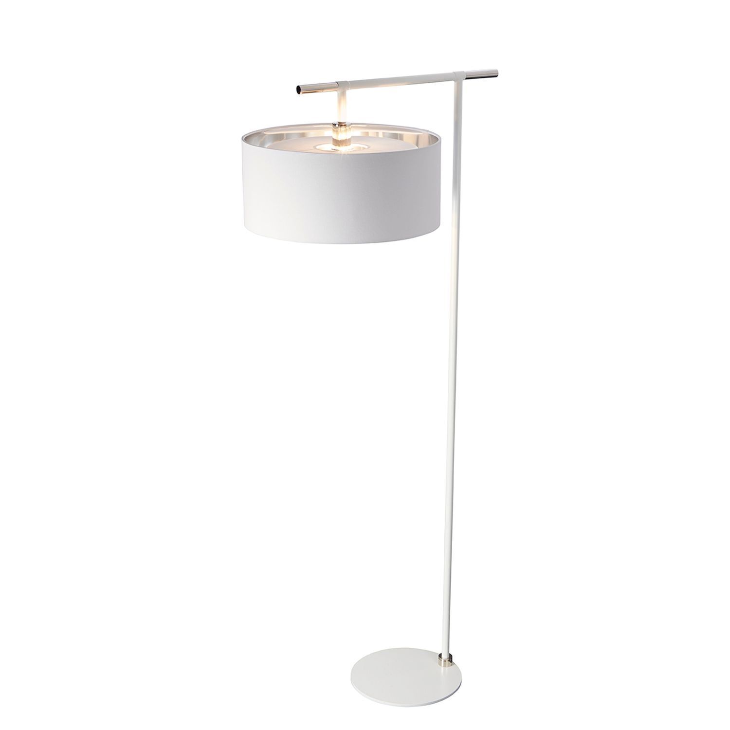 Wohnzimmer Stehleuchte Weiß Silber Loft 162cm Lampe, Lampenschirm, Tischlampe, Zimmer, Duscharmatur