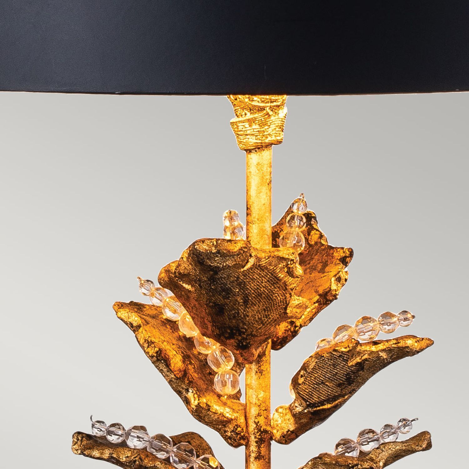 Lampe de table Noir Or Antique Moderne Parchemin Abat-jour