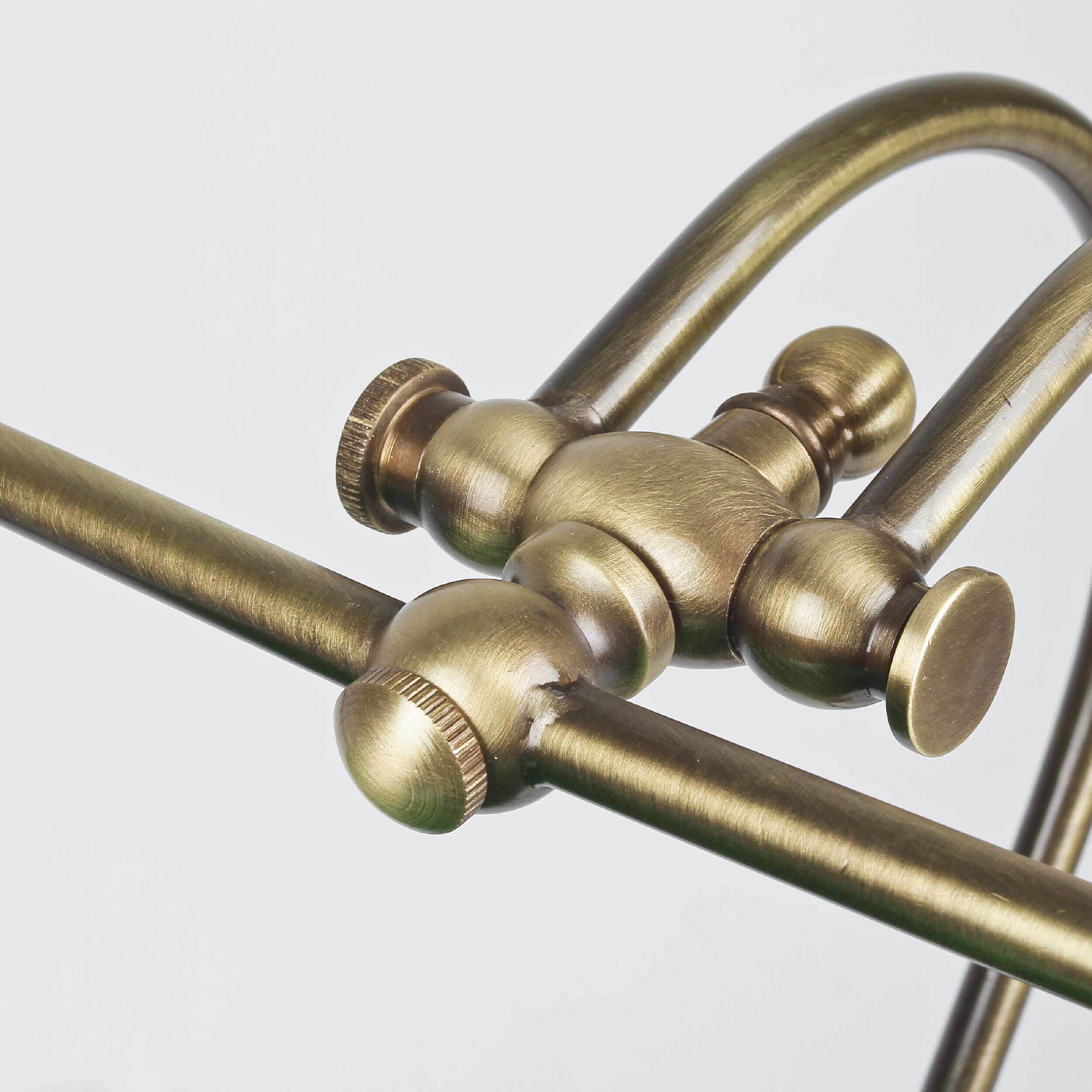 Banker Tischlampe aus Echt-Messing in Bronze Bronze, Sinken, Waschbeckenhahn