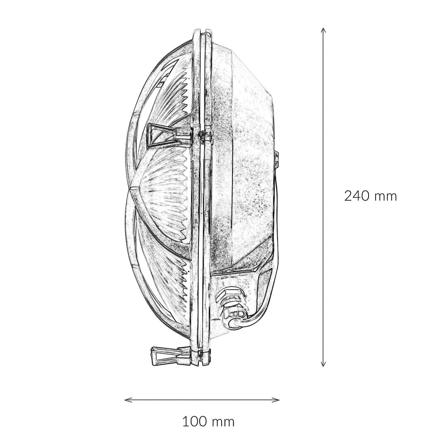 Wandlampe Außen Nickel Echt-Messing rund Ø24cm IP64