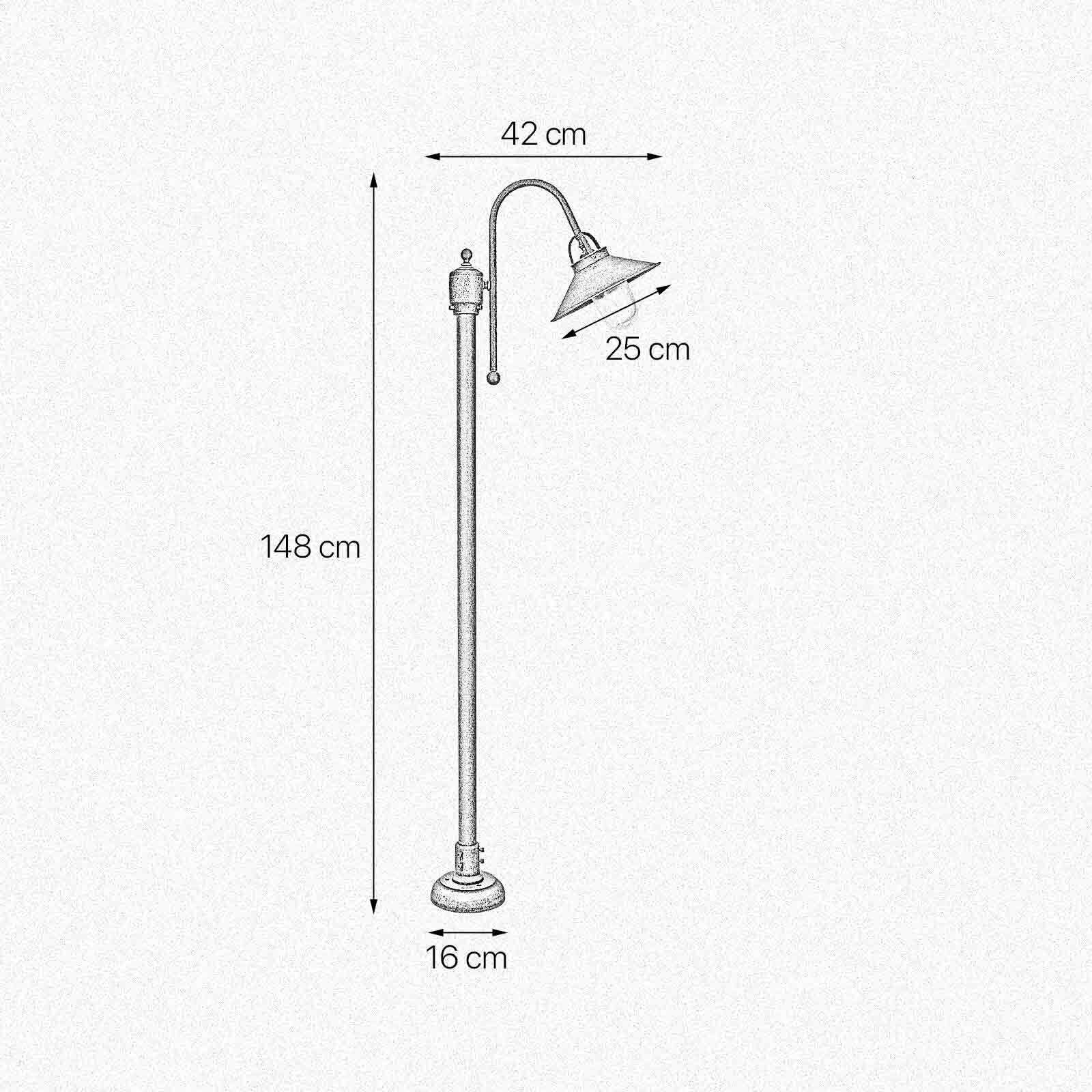 Lampadaire extérieur IP44 E27 148 cm laiton verre Maritim Drinnen, Badezimmer, Zimmer, Duscharmatur