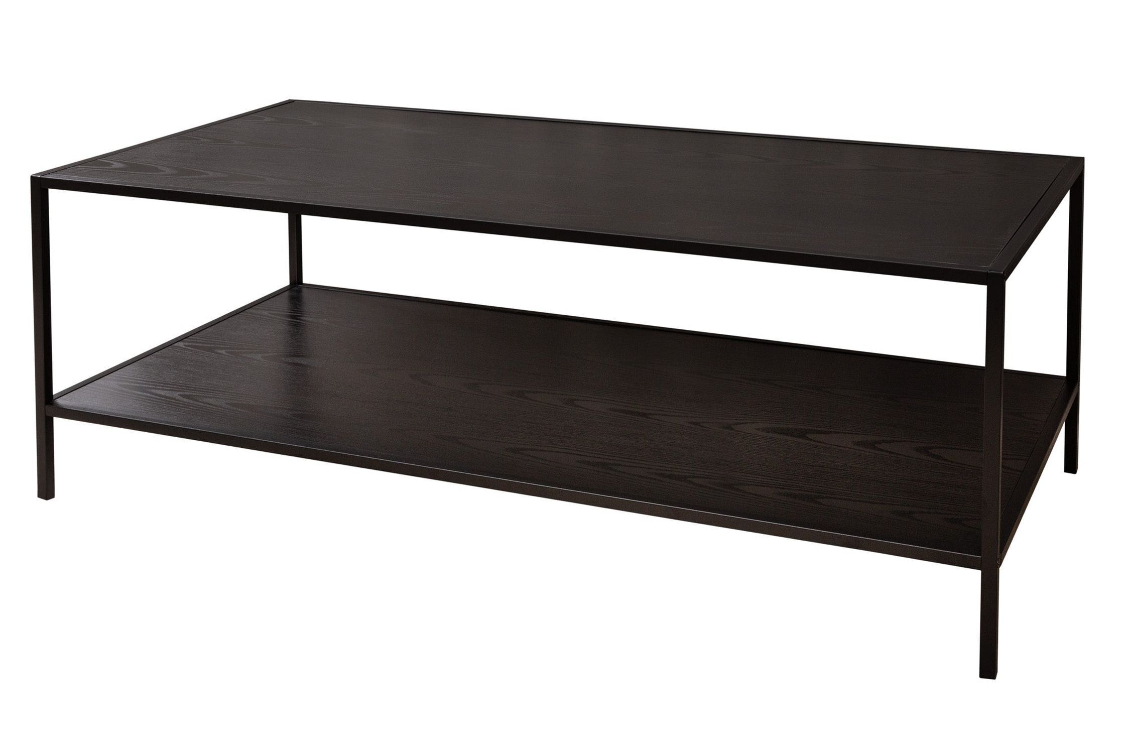 Table basse avec espace de rangement Noir 120 x 60 cm rectangulaire