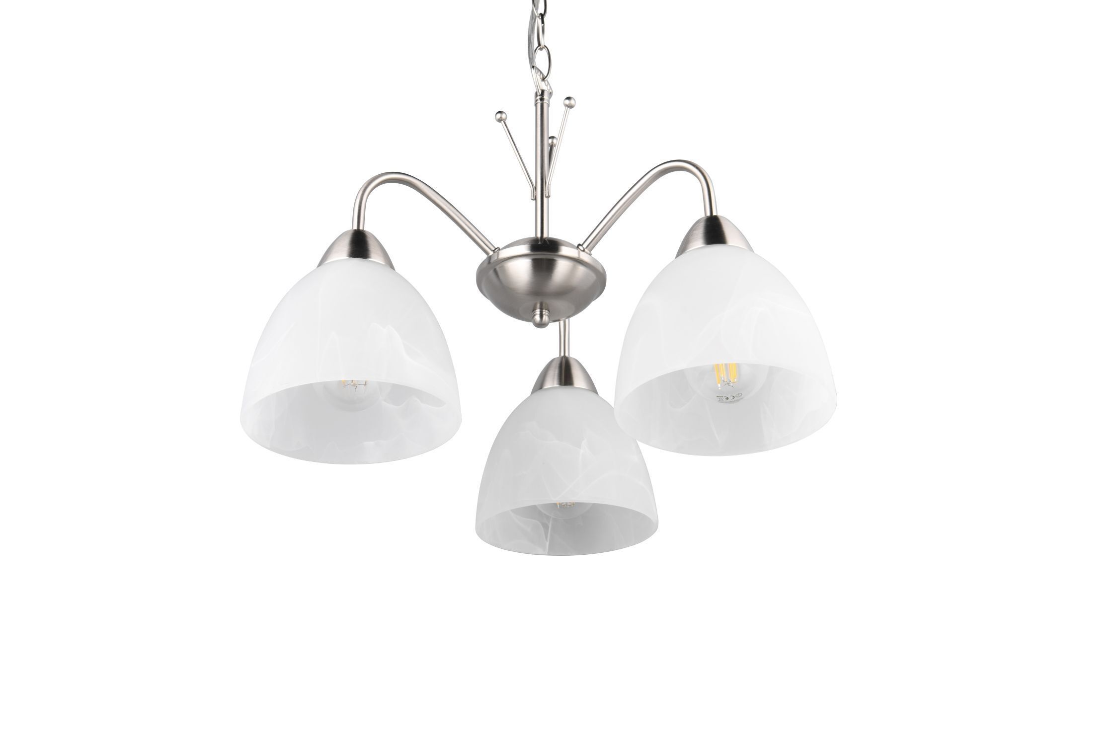 Blendarme Suspension Métal Verre Nickel Blanc E27
