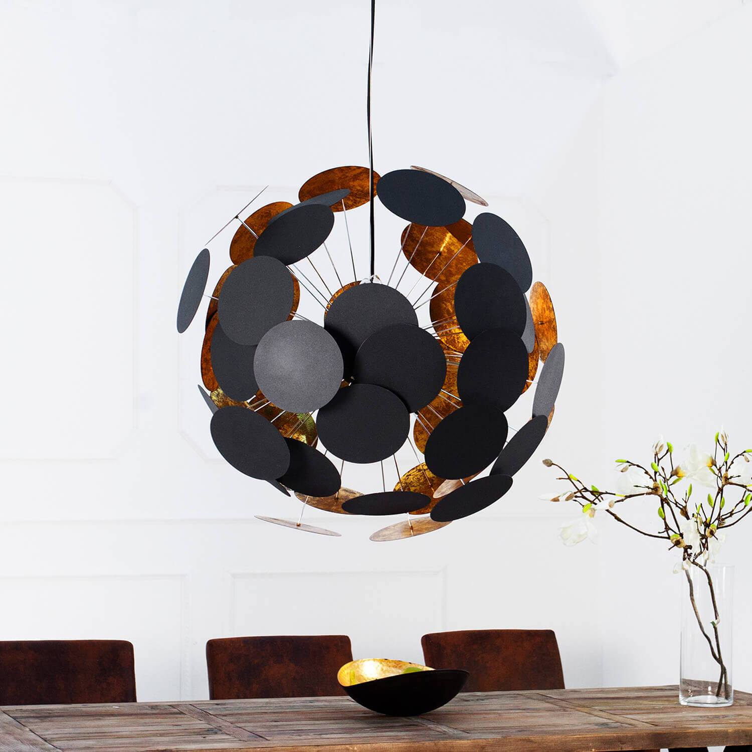 Lampe de salon Lampe design ronde noire