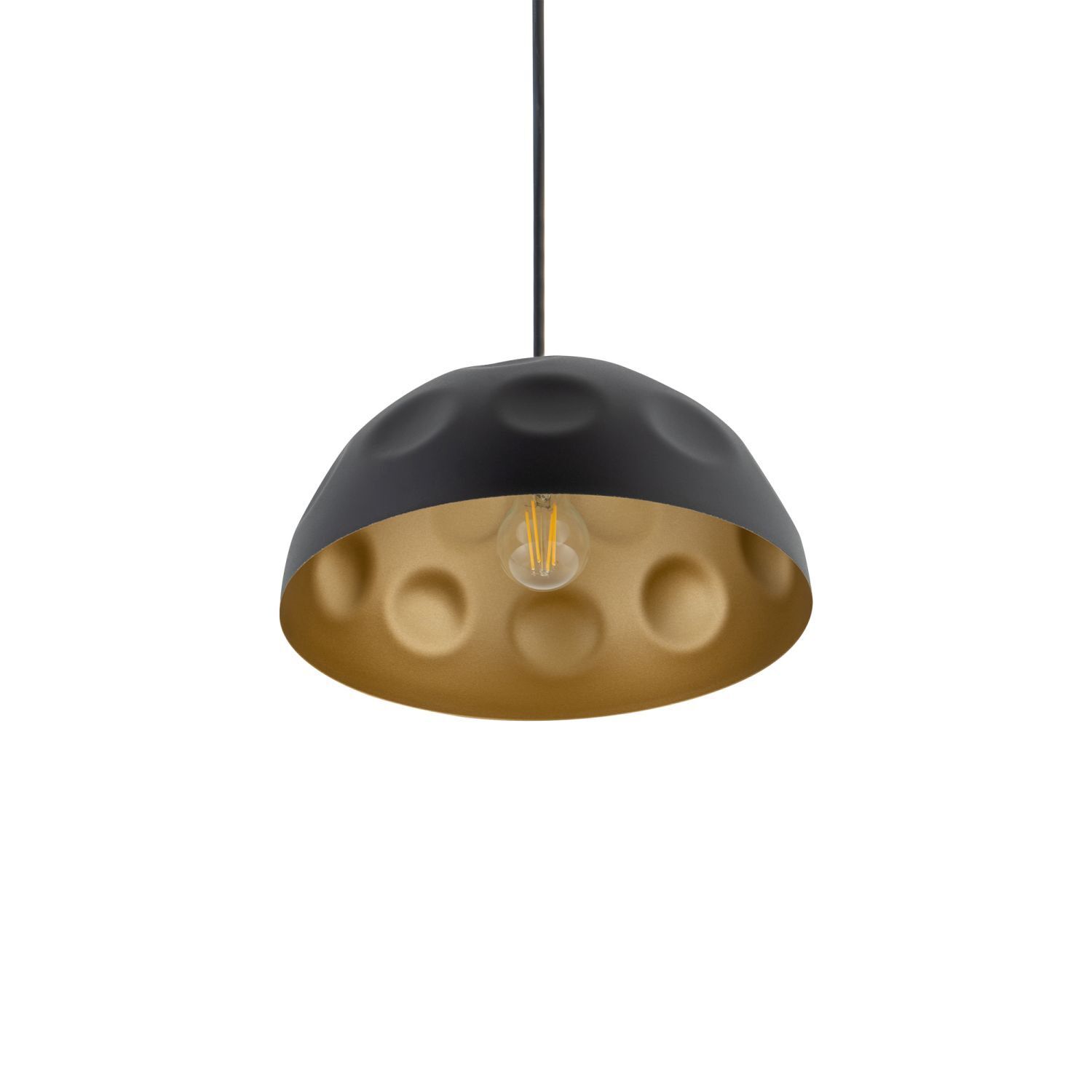 Pendelleuchte Ø 33 cm E27 in Schwarz Gold matt