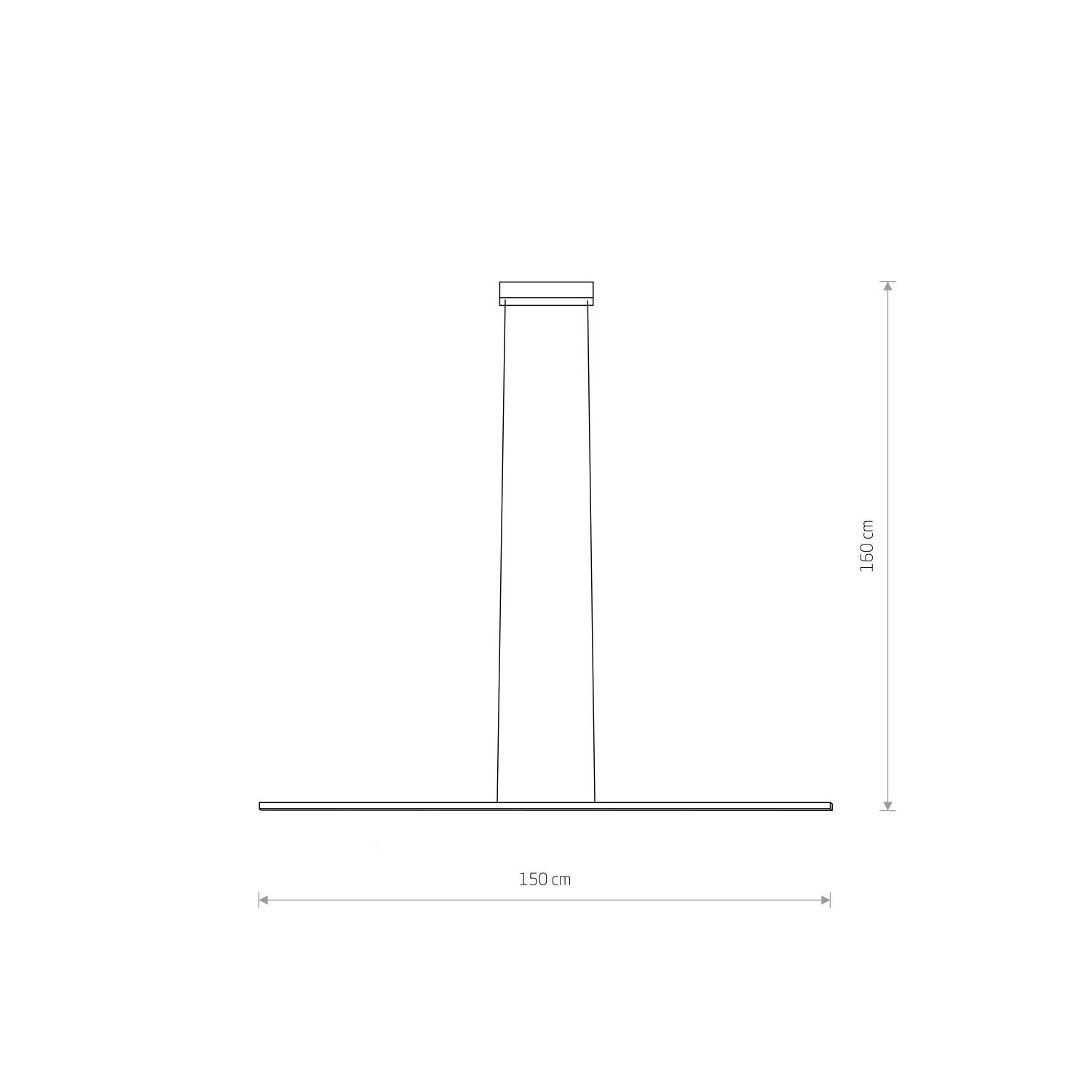 Lampe LED à suspendre noire 4000 K L : 150 cm allongée blanc neutre