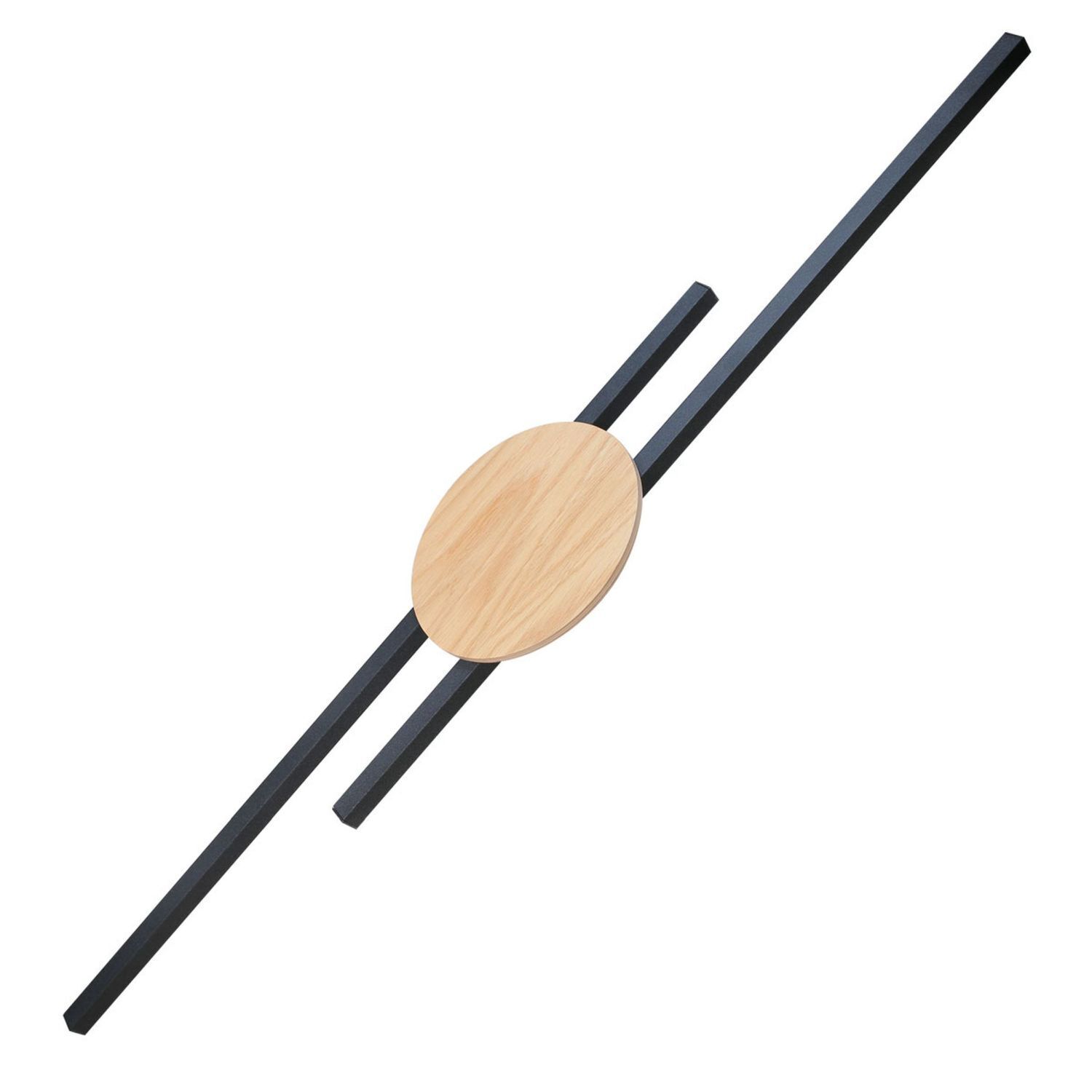 Applique LED indirecte 3000 K Noir Nature Métal Bois Moderne