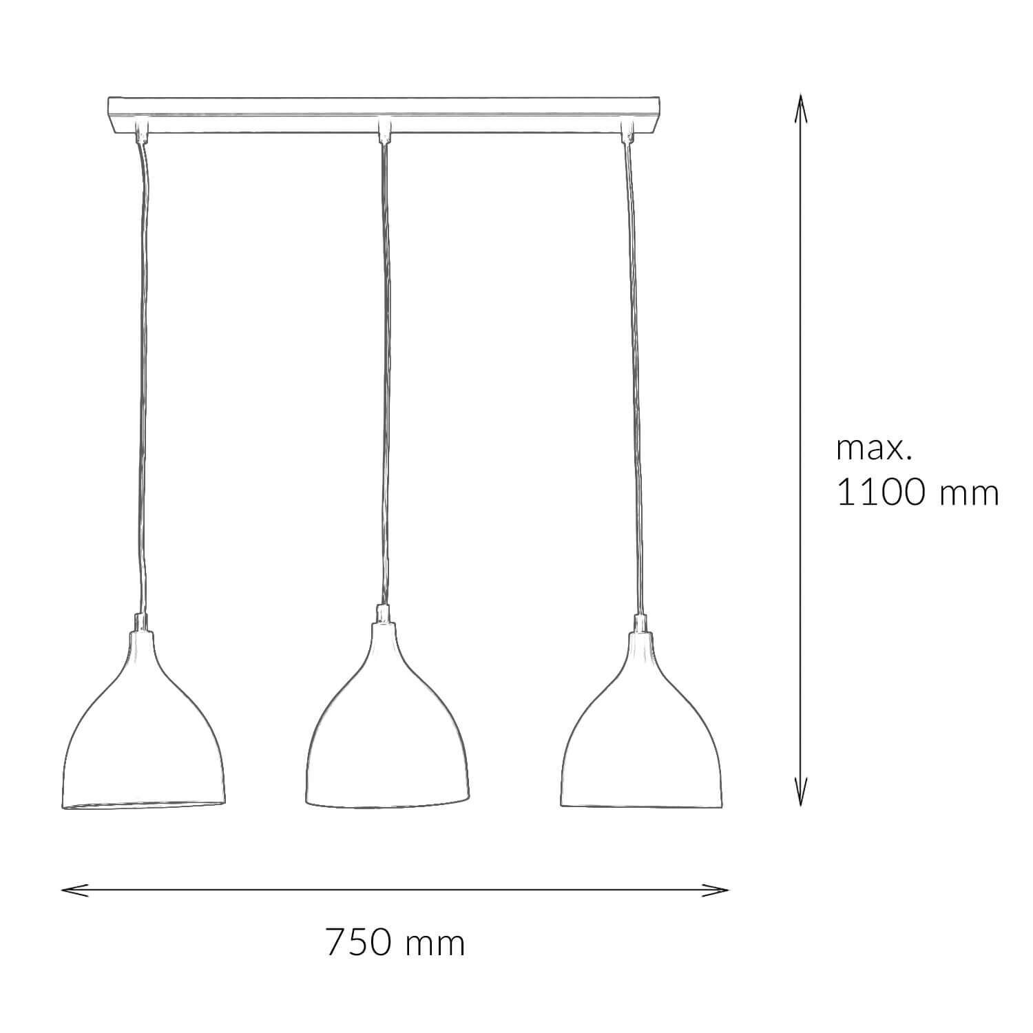 Lampe à suspendre NOAK en noir 3-flmg