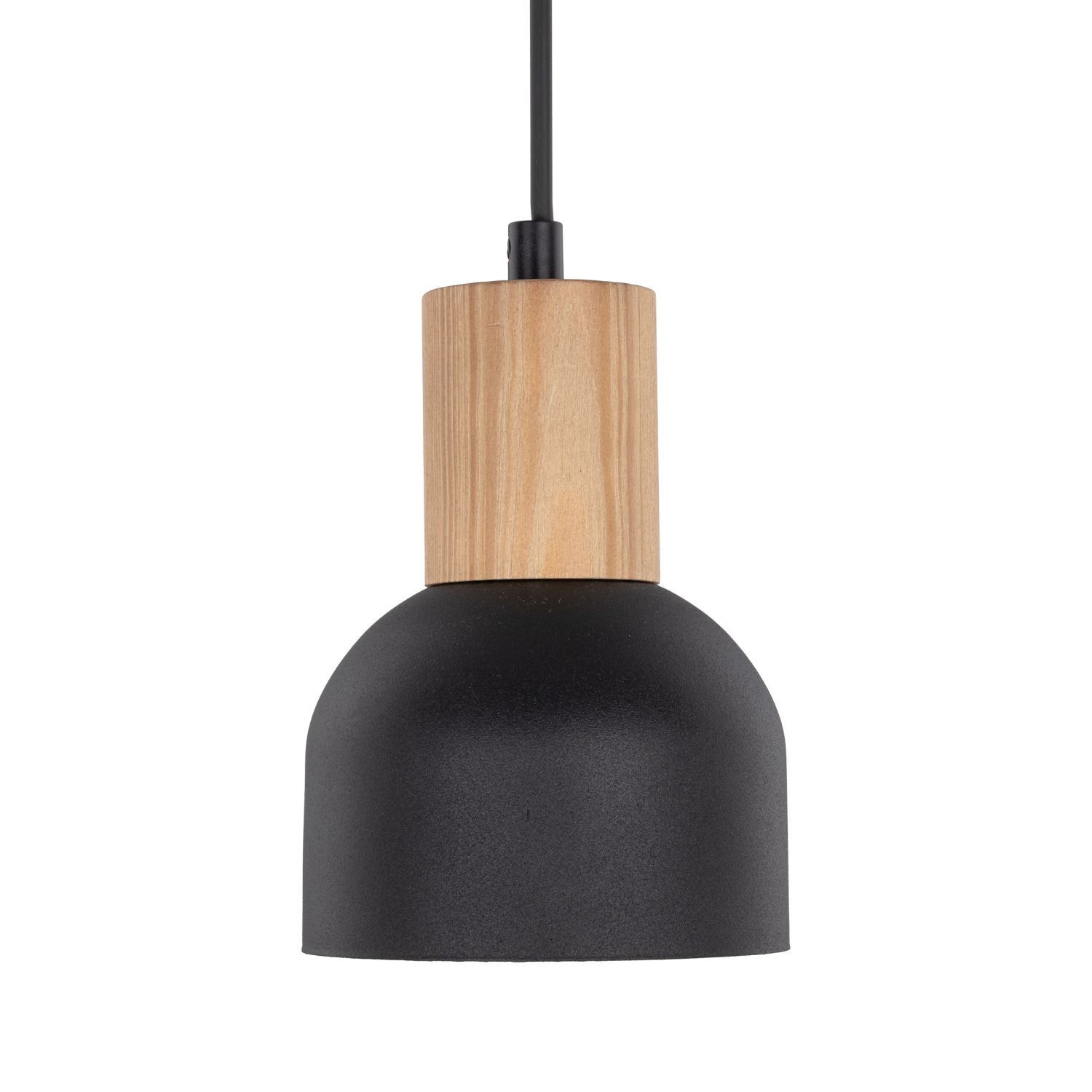 Suspension métal bois Ø 11,5 cm petit E27 Scandinave