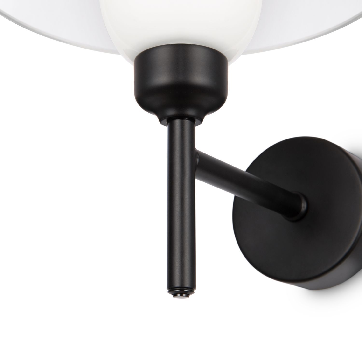 Applique métal verre hauteur 24,4 cm noir blanc E14 Lampe, Gerät, Deckenventilator, Elektrisches Gerät