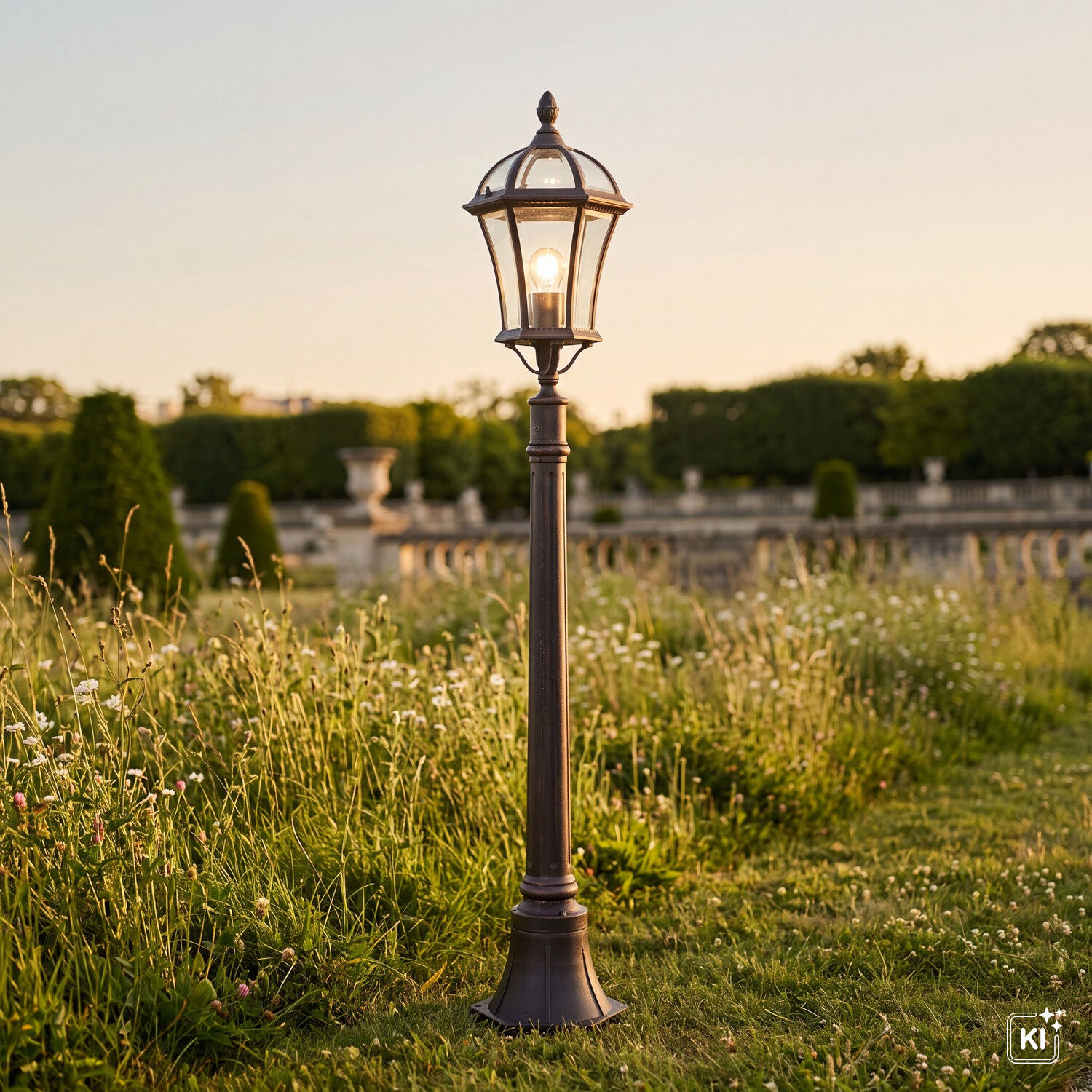le16651-stehlampe-garten-terrasse-aussen-aluminium-glas-rustikal-e27-ip23-dimmbar-braun-02 Laterne, Gartenleuchte, Standleuchte, Metall, Glas