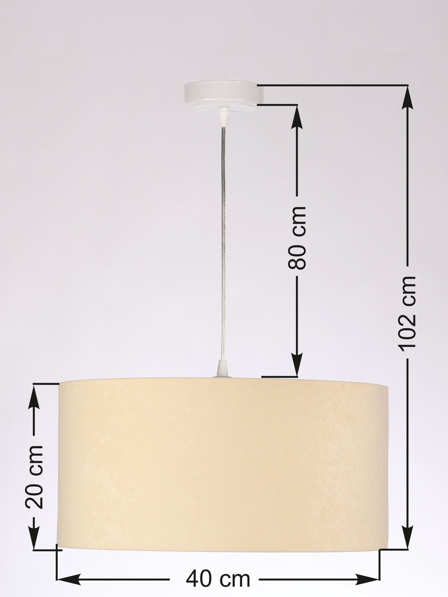 Lampe à suspendre Crème Blanc Tissu rond Table à manger Rétro