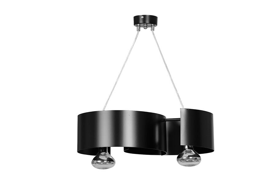 Lampe à suspendre moderne noir métal réglable en hauteur