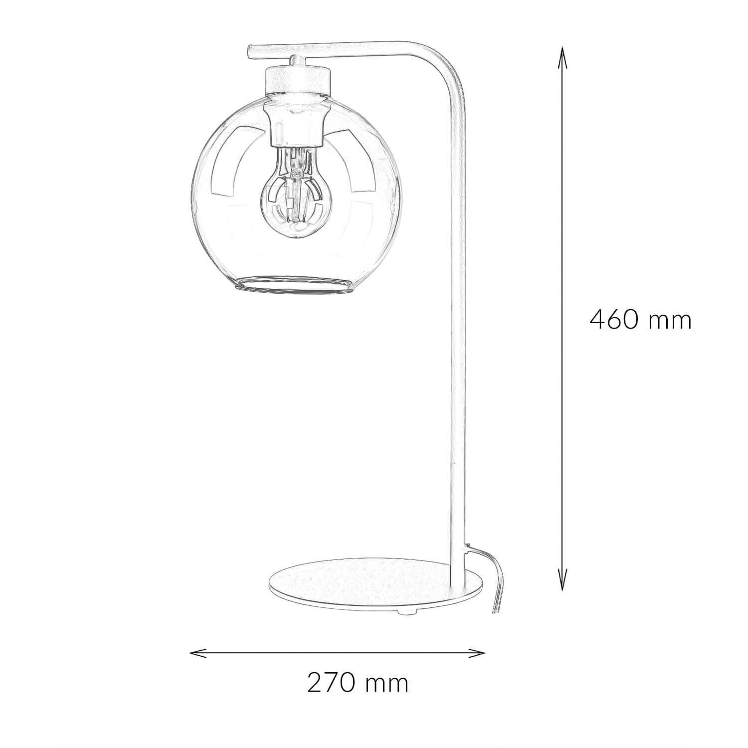 Tischleuchte Glas Kugel Schwarz Grau 46 cm hoch Modern