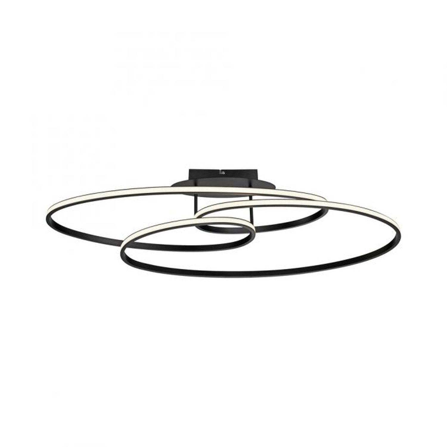 Plafonnier LED Métal Noir 3000 K anneaux décoratifs