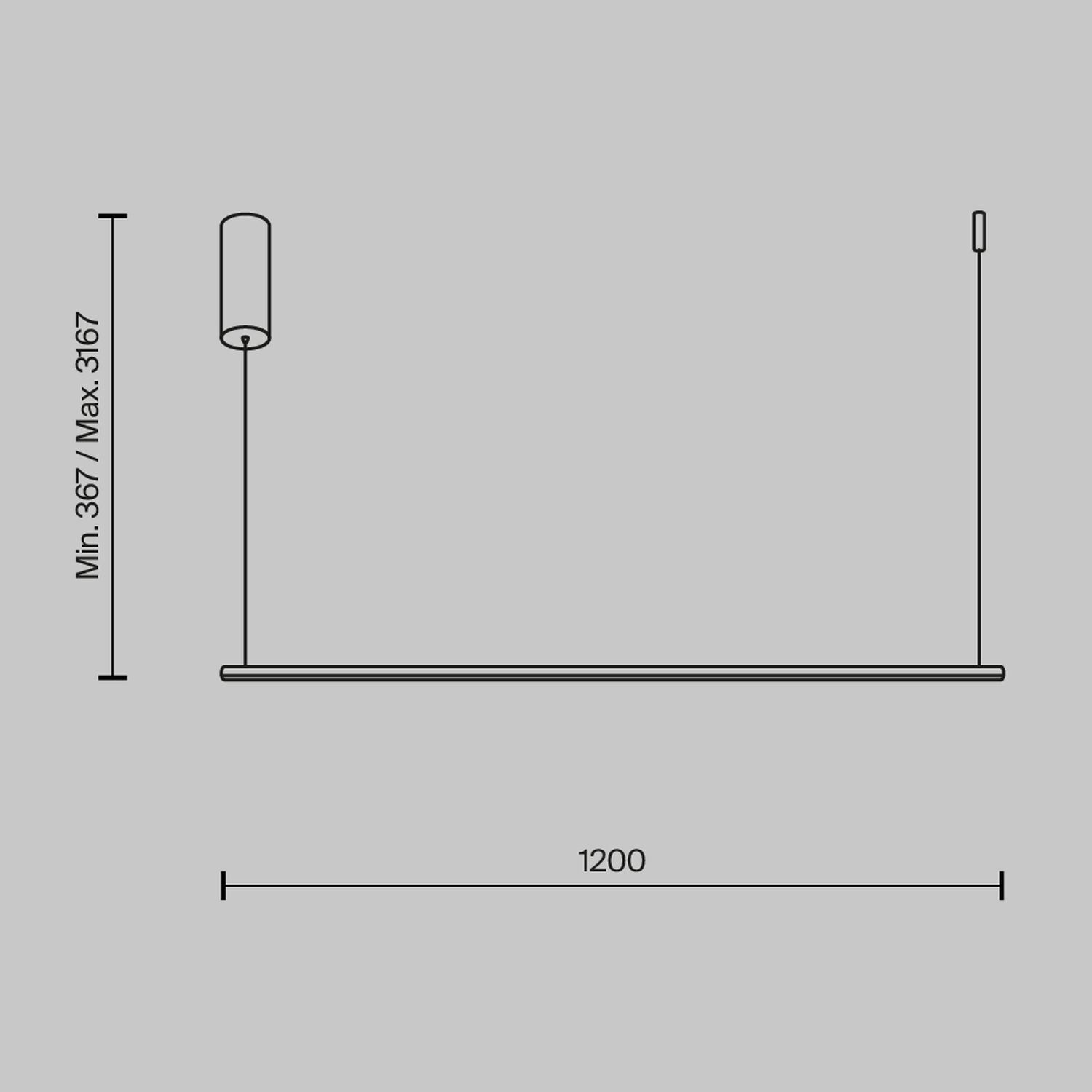 Suspension aluminium LED H : max. 316,7 cm en laiton