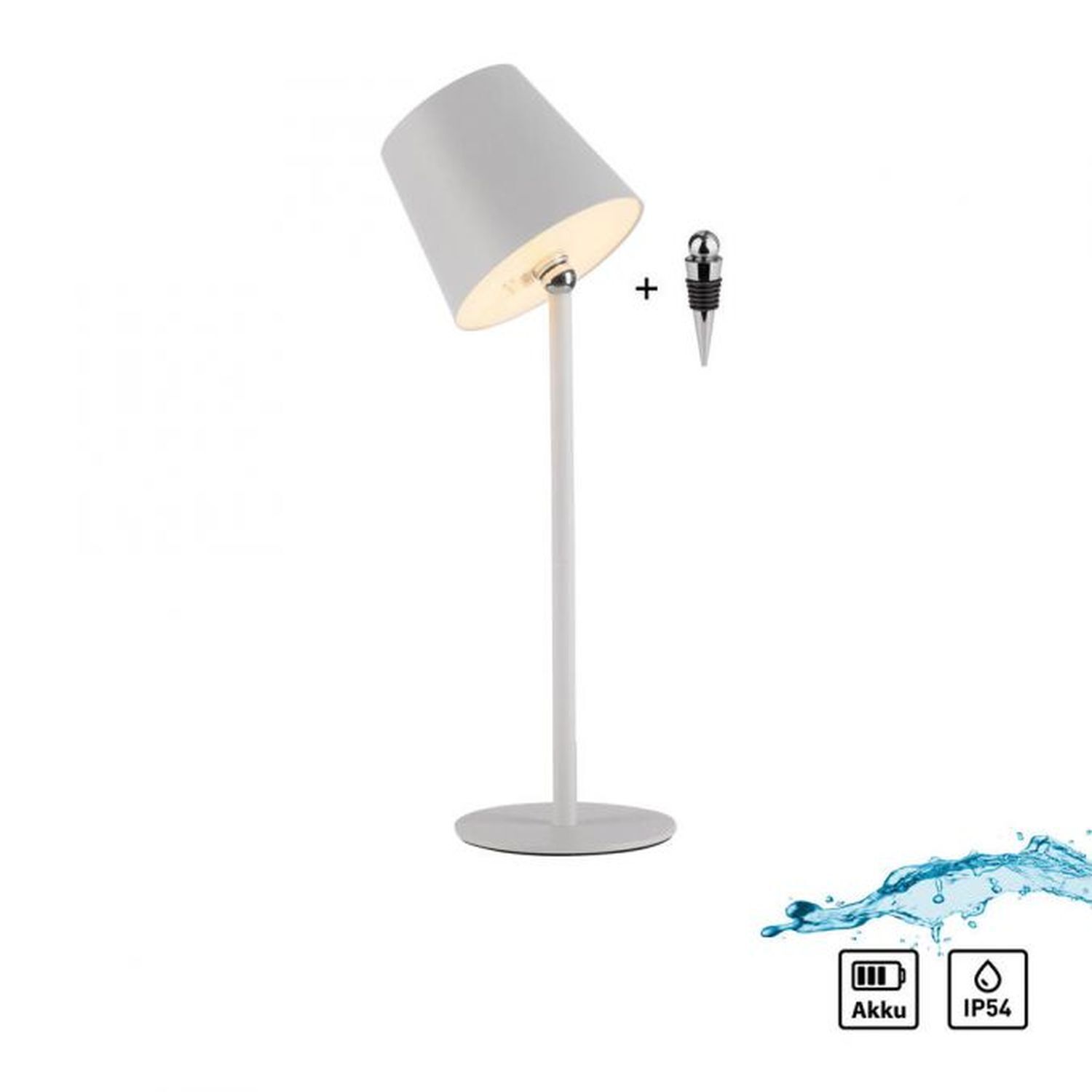 Lampe de table LED rechargeable Blanc dimmable Touch 37 cm 320 lm 2 W