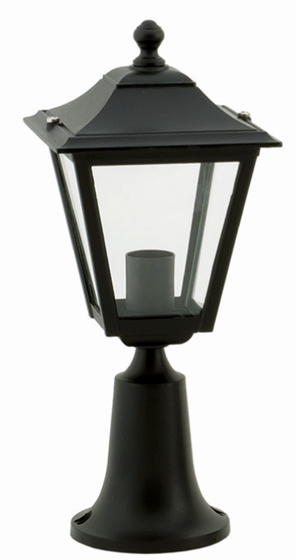 Luminaire de socle extérieur noir IP44 44cm E27 Rustique