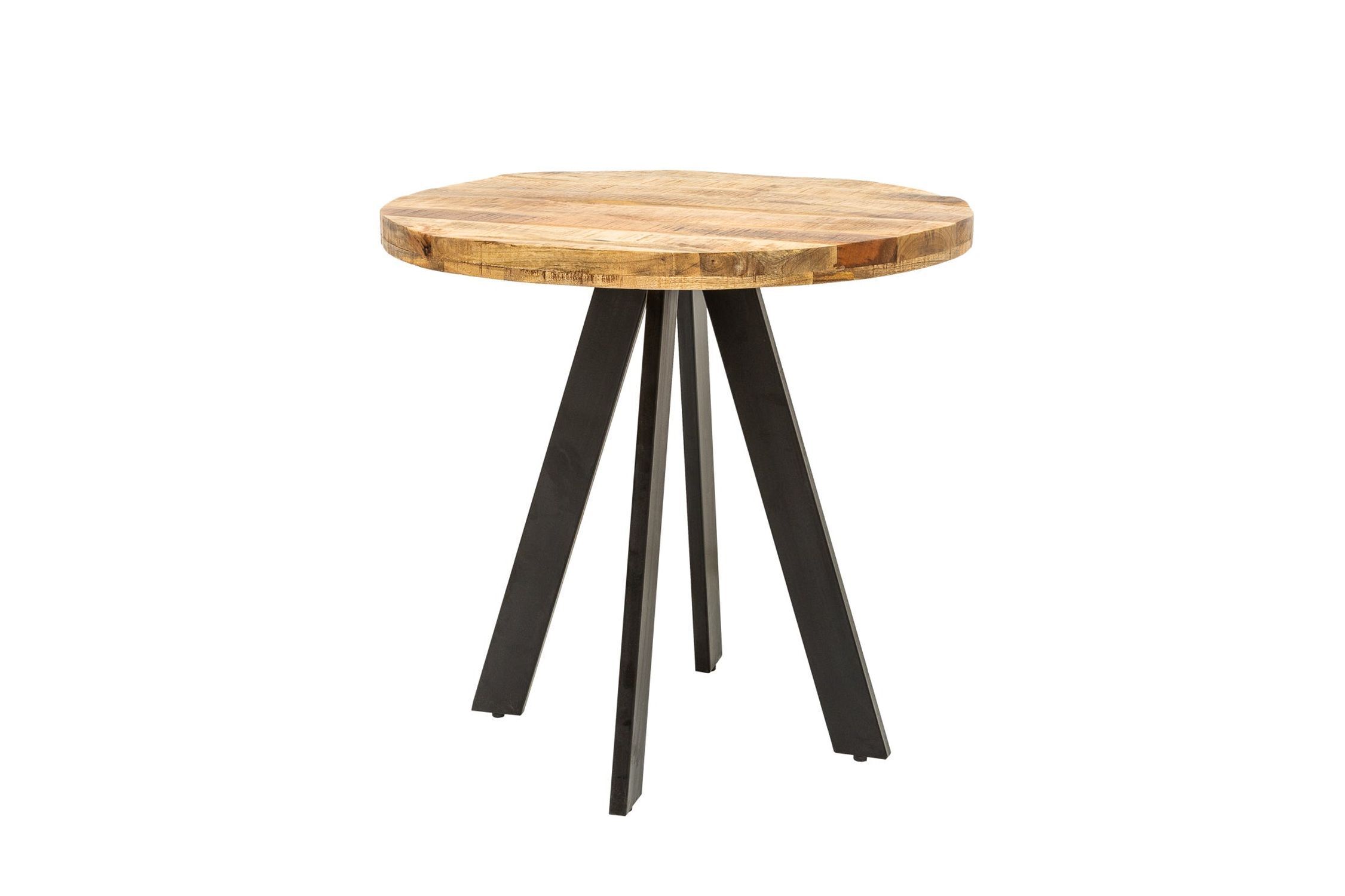 Table à manger mangue bois métal 80 x 80 cm ronde