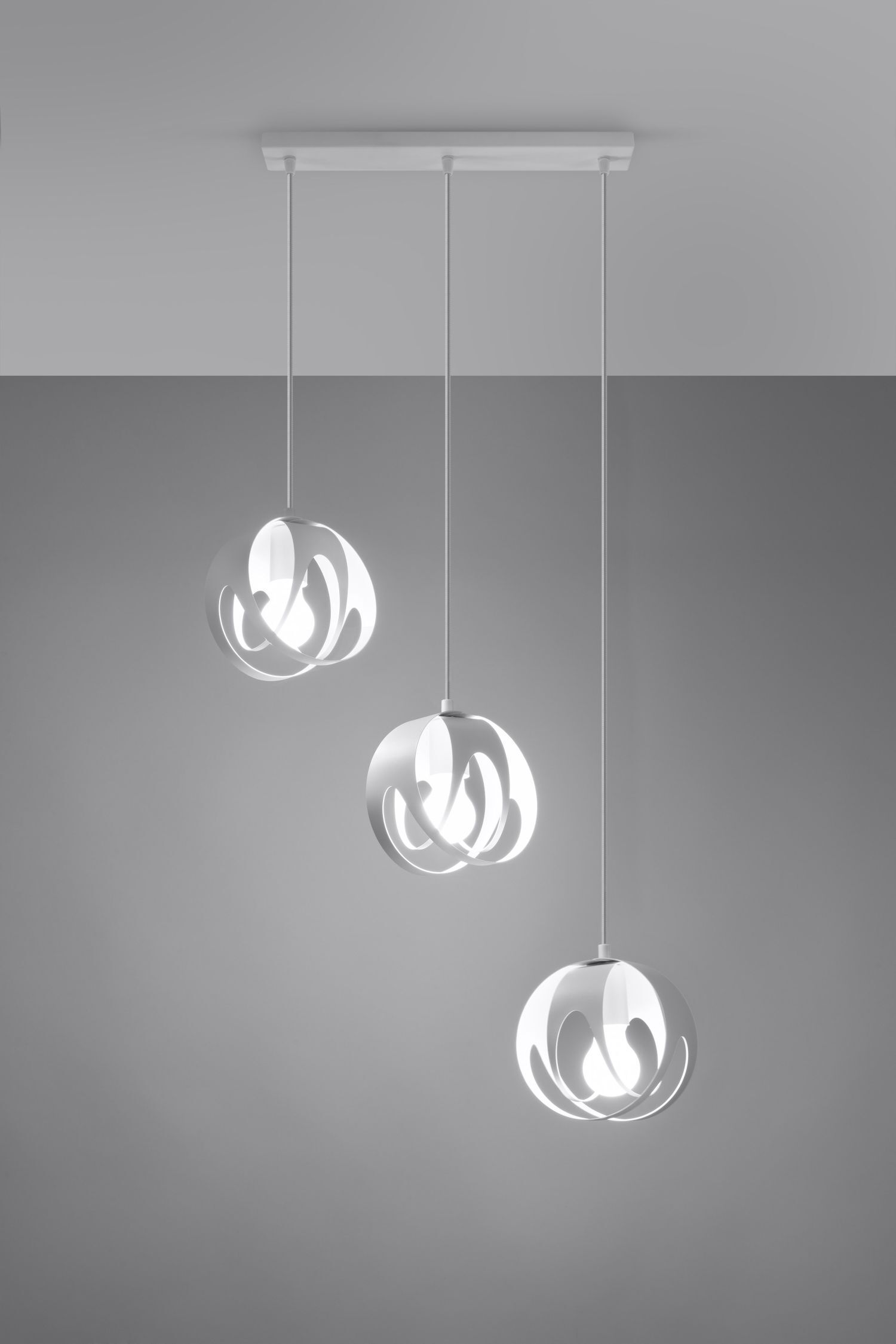 Lampe à suspendre blanche à 3 flammes E27 Moderne JOSTA