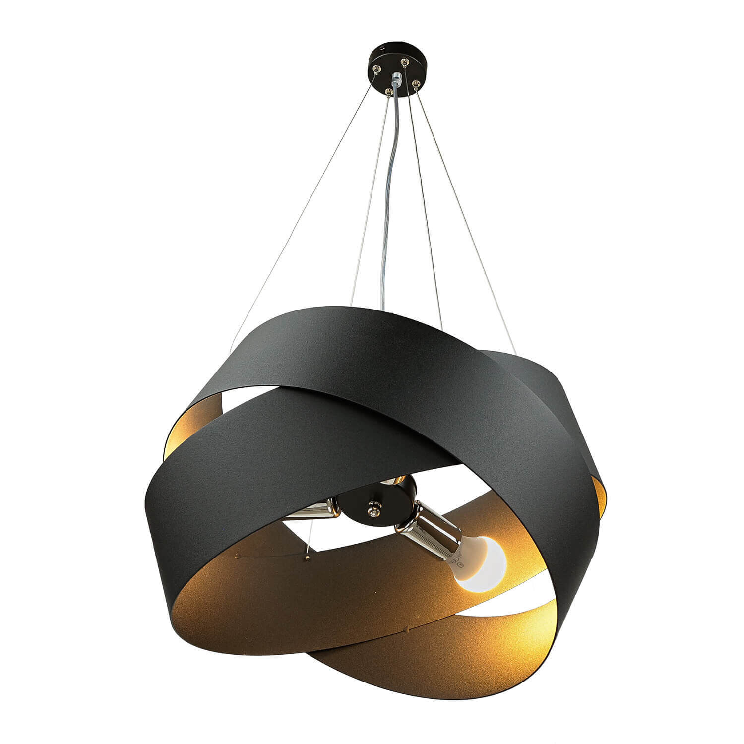 Hängelampe Schwarz Metall Design höhenverstellbar Leuchter, Lampe, Beleuchtung