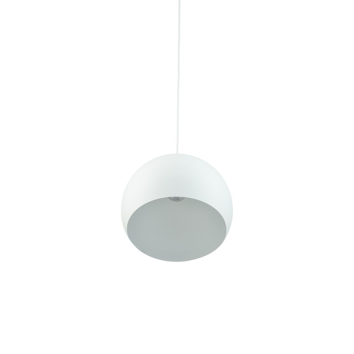 Suspension Abat-jour sphérique Ø 27,5 cm GU10 Blanc Métal Rétro