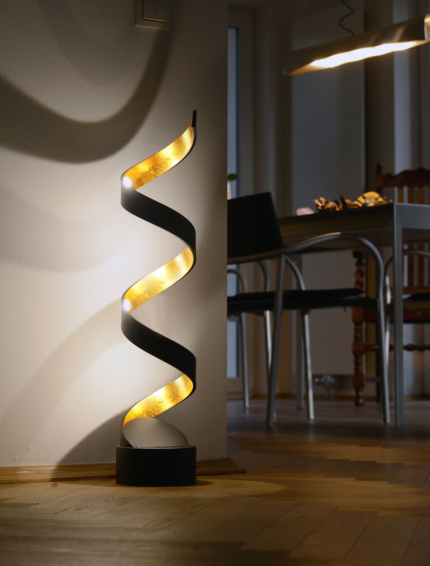 Lampe de table LED Spirale Noir Or 66 cm 12 W 3000 K