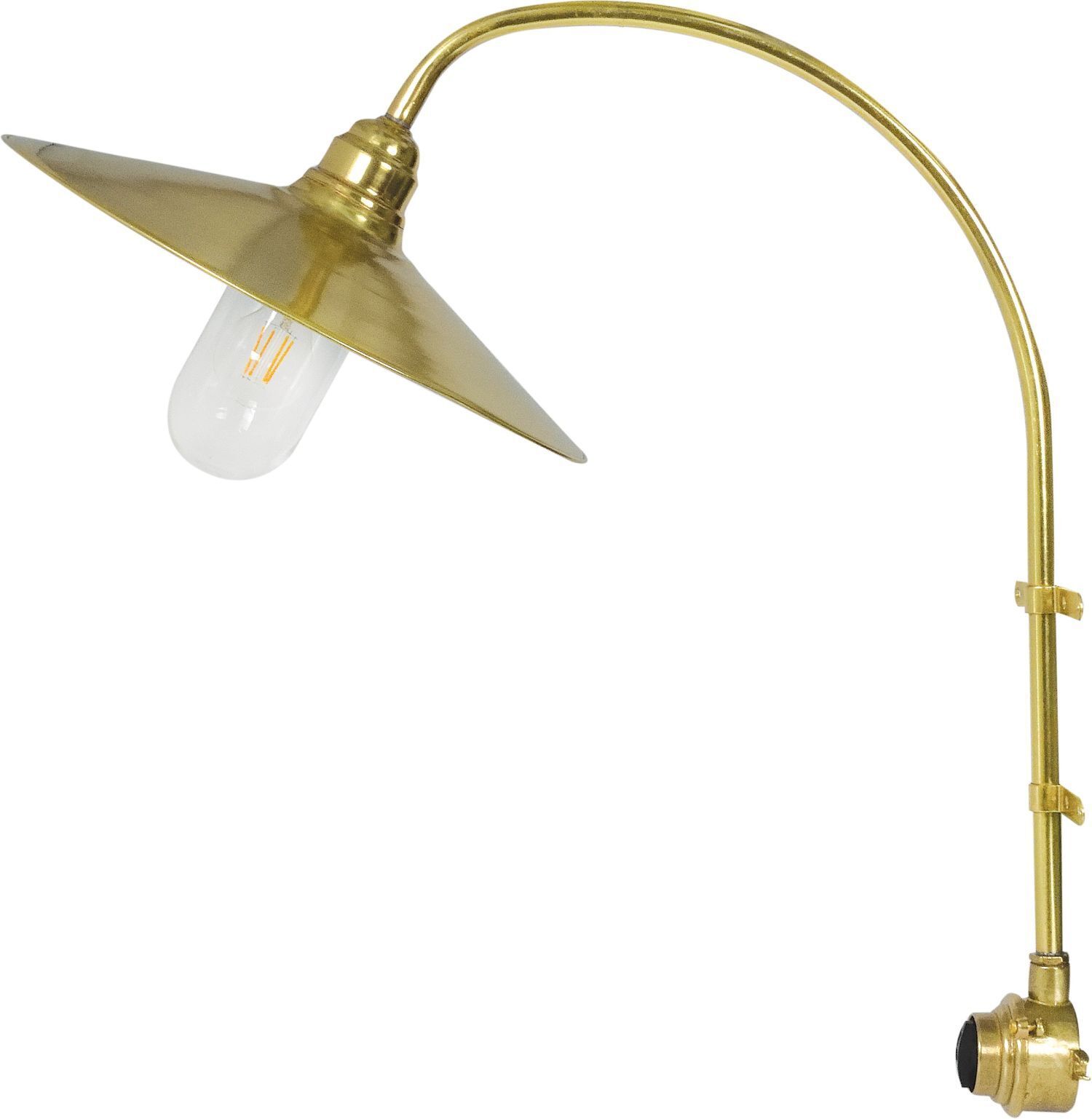 Wandlampe außen Messing massiv Glas E27 IP54 65 cm hoch Lampe, Lampenschirm, Drinnen, Zimmer, Duscharmatur