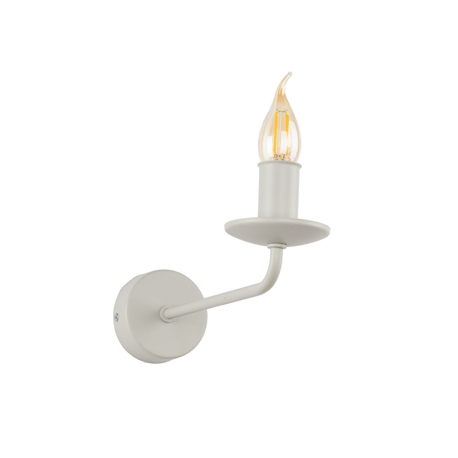 Wandlampe Rustikal Metall Beige H: 23 cm klein für E14 Licht