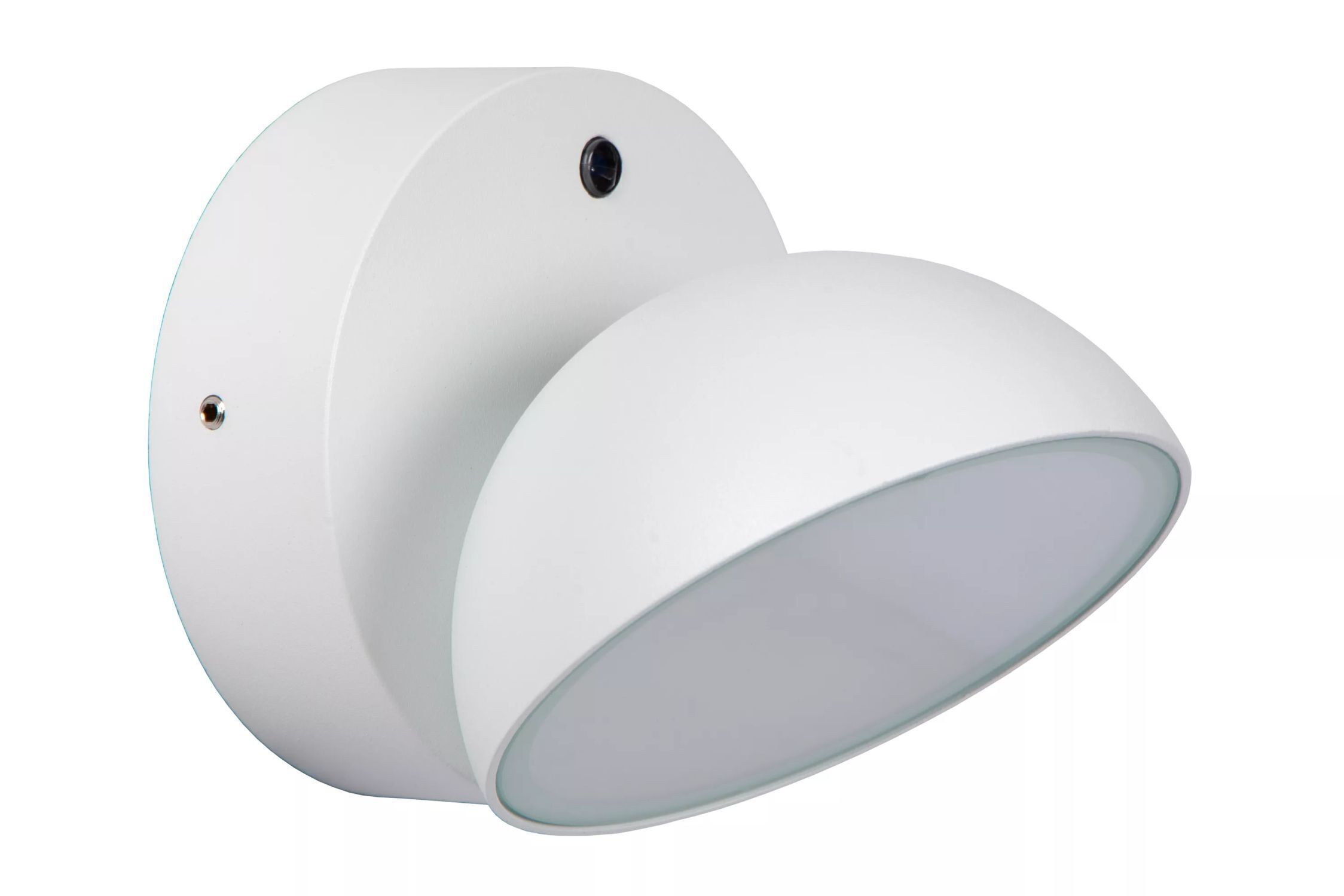 Wandlampe, LED-Lampe, weiß, runder Lampenschirm, Glasabdeckung