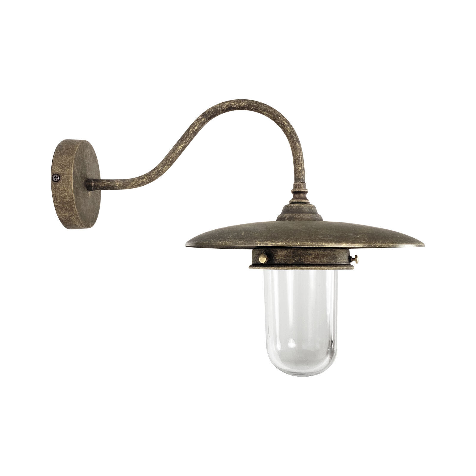 Außenwandleuchte in Bronze Antik matt IP44 E27 Messing