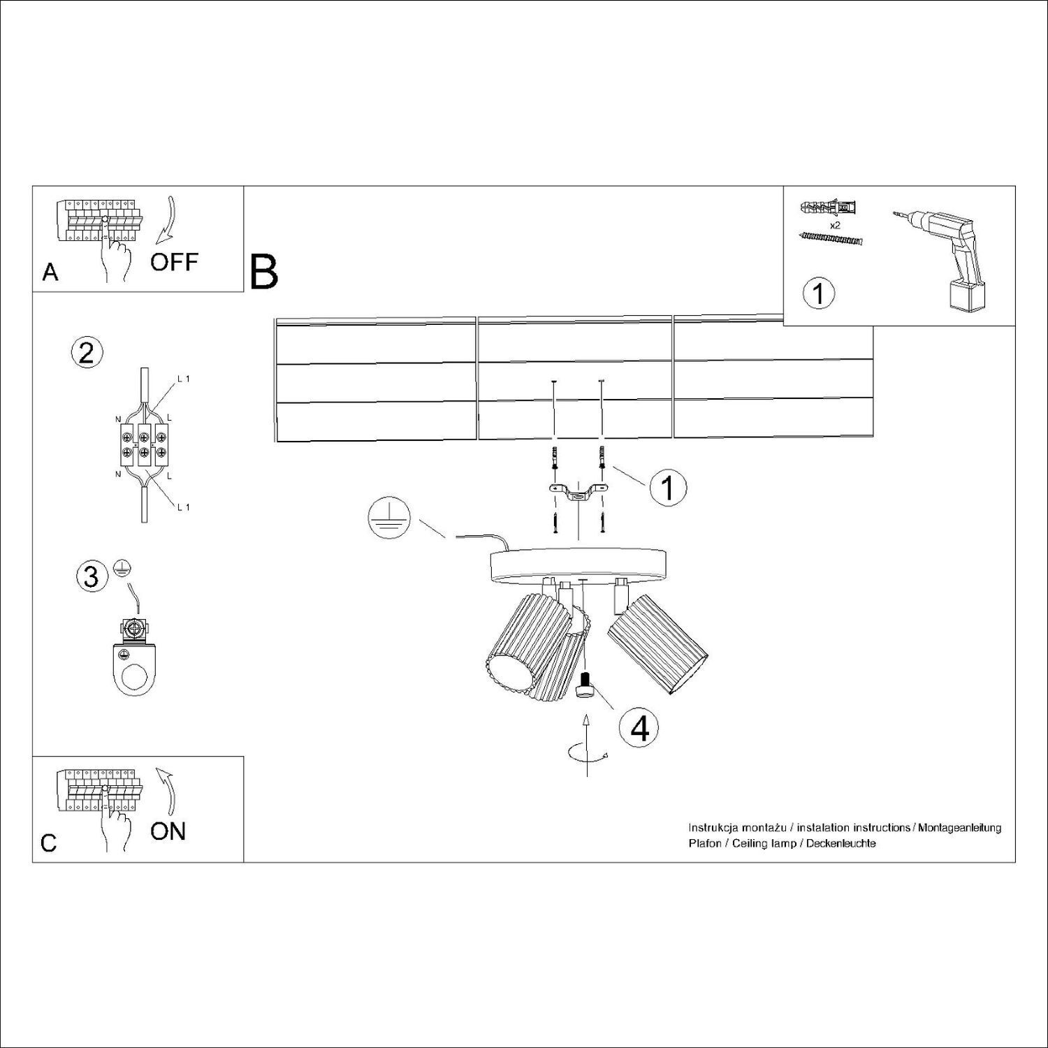 spots-moderne-kuechenbeleuchtung-metall-leuchte-berta-3x-gu10-bis-10w-ockerrot-aluminium-le126852-08 deckenleuchte, schienensystem, spotlights, montage, schrauben