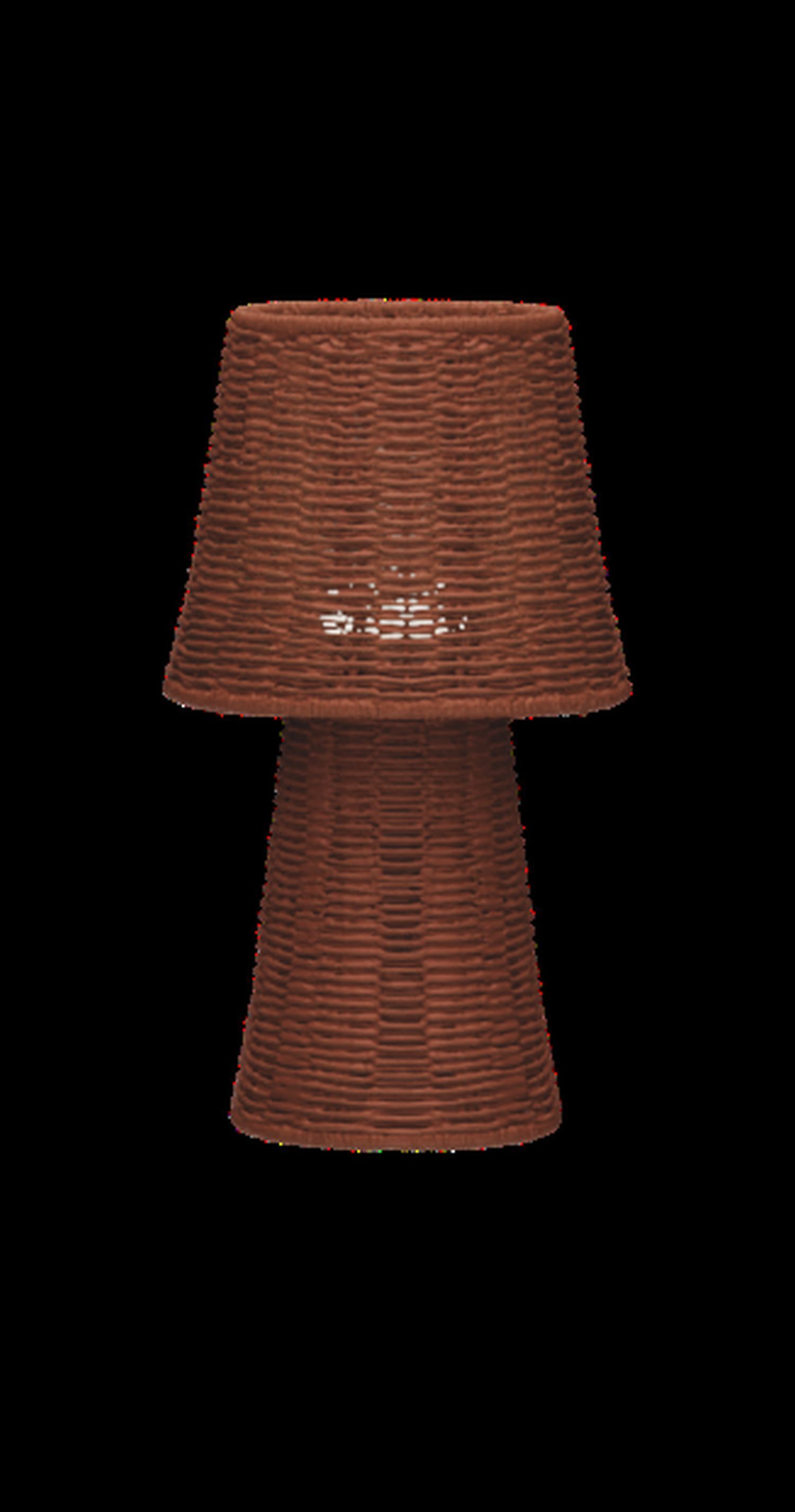 Tischlampe Rattan Natur IP54 E27 H:38 cm wetterfest lampe, tischlampe, braun, gewebte textur, nachtlicht