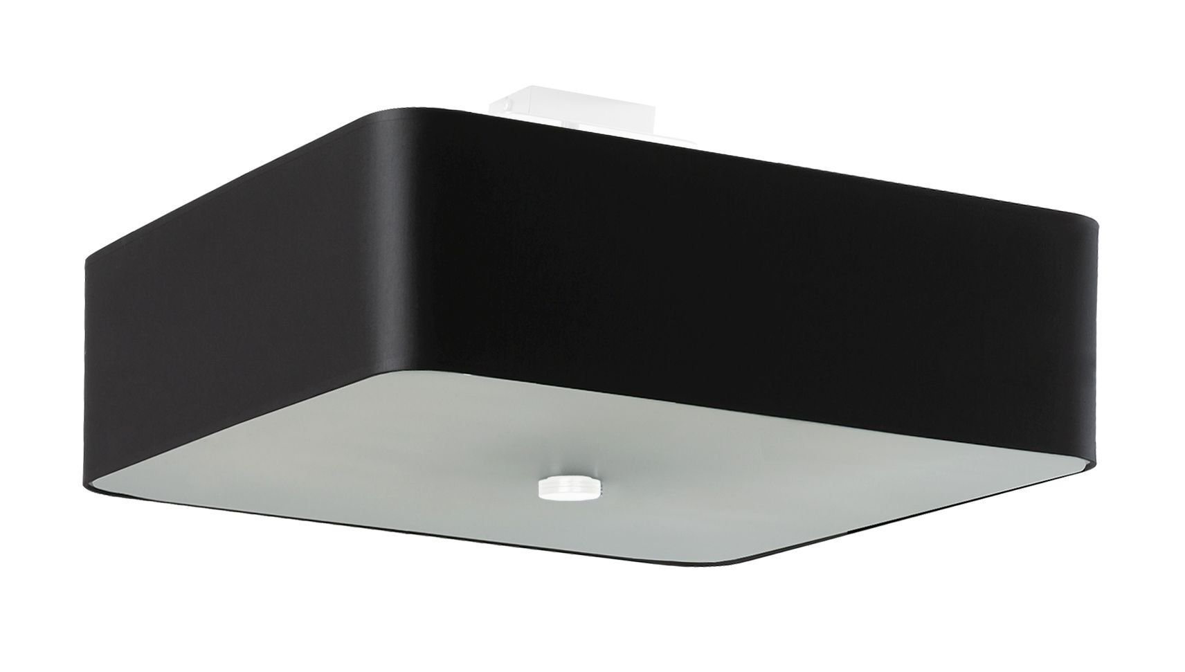 Deckenleuchte Stoff Glas B: 45 cm quadratisch Schwarz